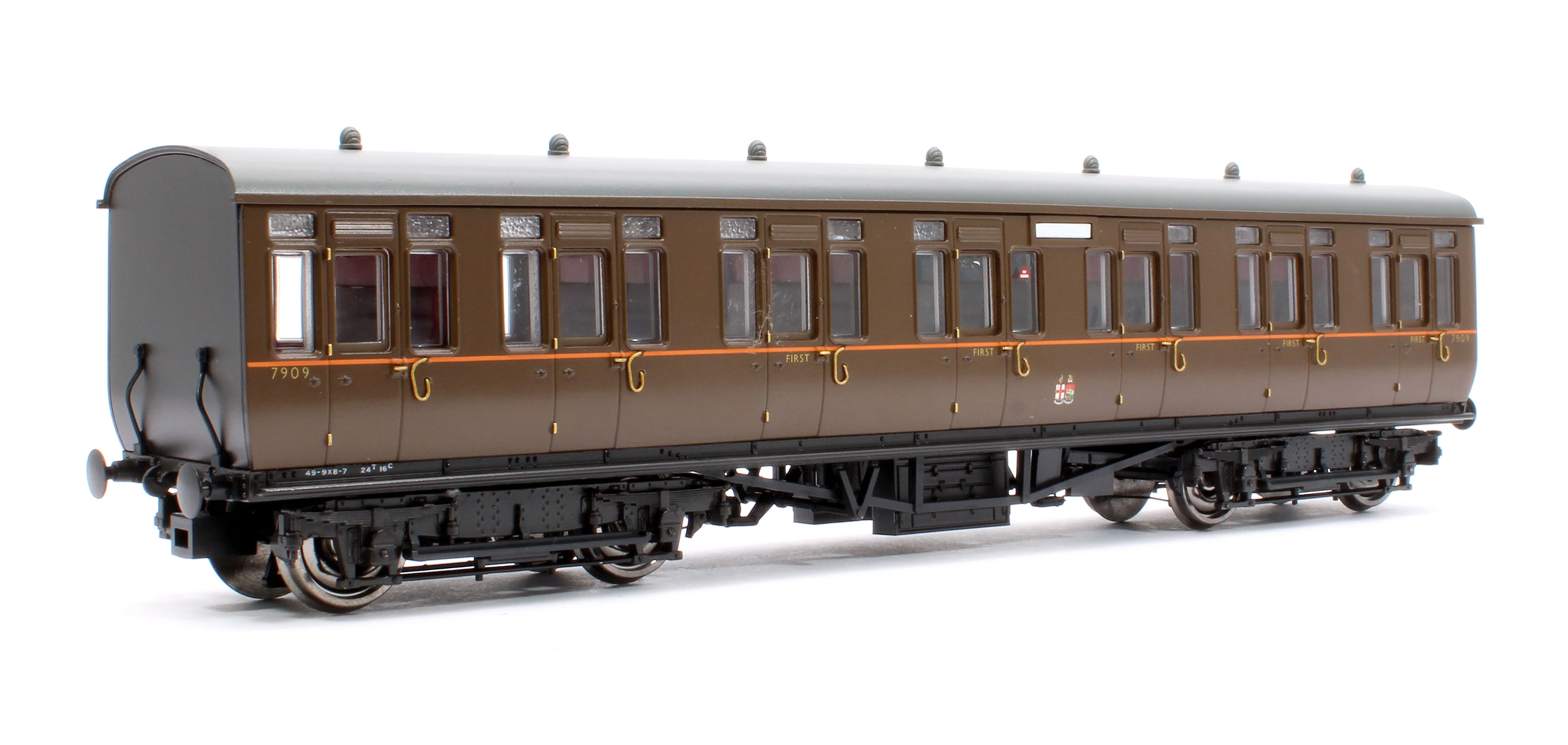 4P-020-421 GWR Toplight Mainline City GWR All Brown Composite 7909 Set 5