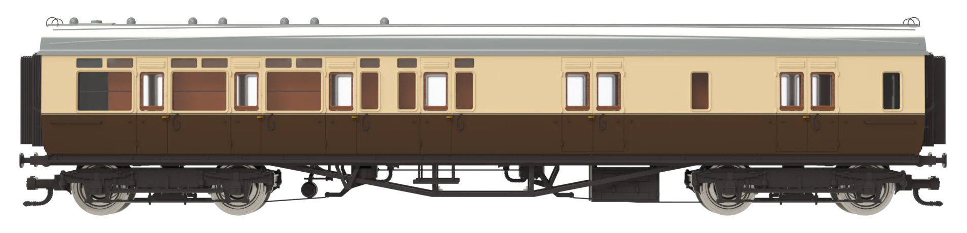 4P-021-104 GWR Corridor Toplight 1925 Lined Chocolate & Cream Brake Third LH 3594 - Image 2