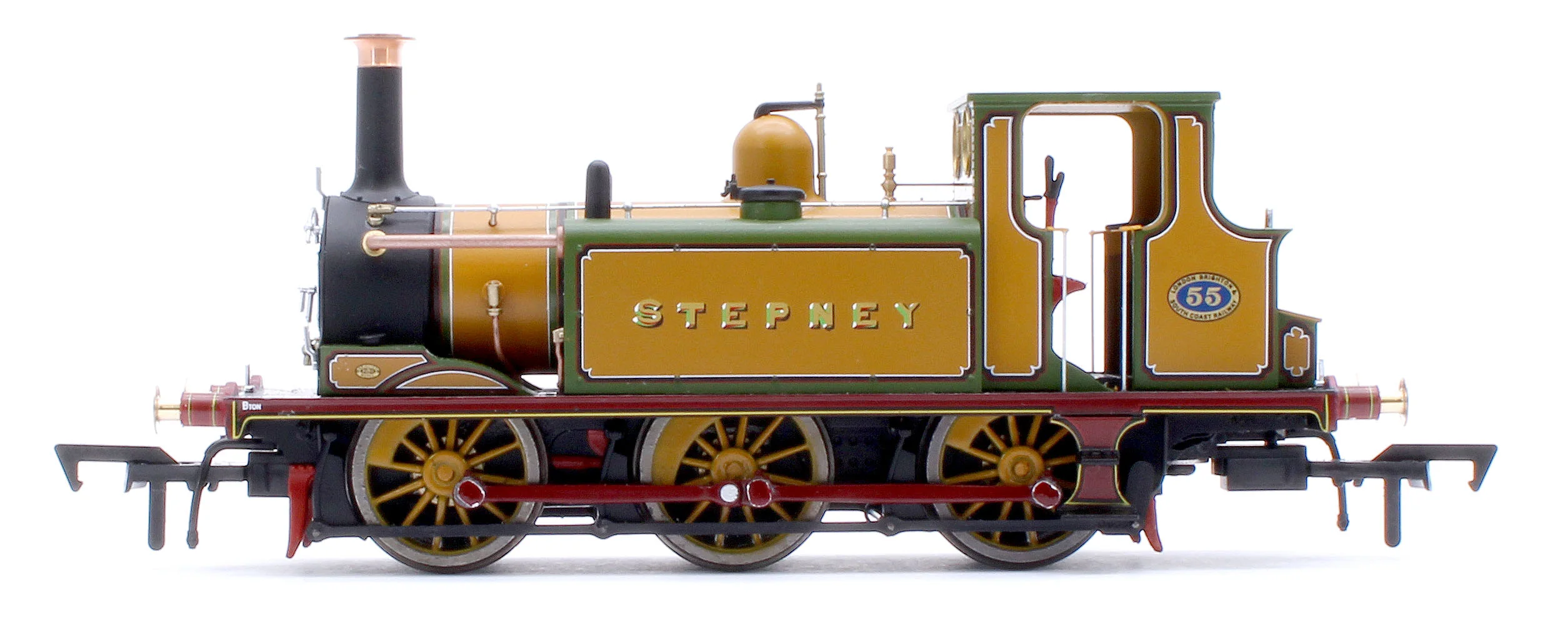 4S-010-015S Class A1 Terrier 0-6-0T LBSCR Improved Engine Green 'Stepney' '55' Steam Locomotive - DCC Sound - Image 2