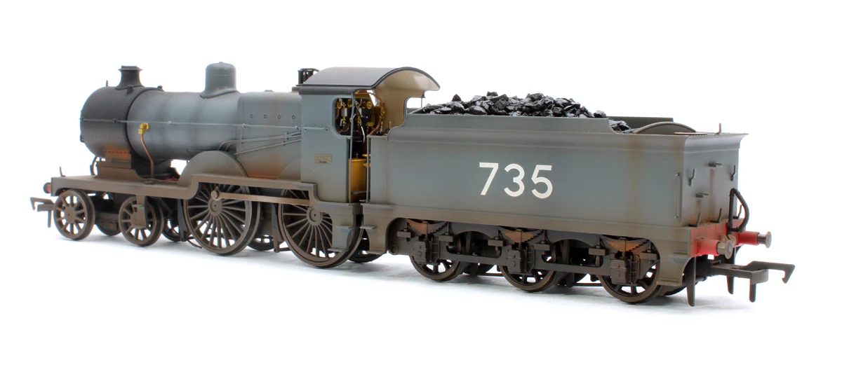 4S-028-001DWL Highly Detailed Premium Weathered SECR Maunsell D1 Class SECR Grey 4-4-0 Steam Locomotive No.735 - Image 2