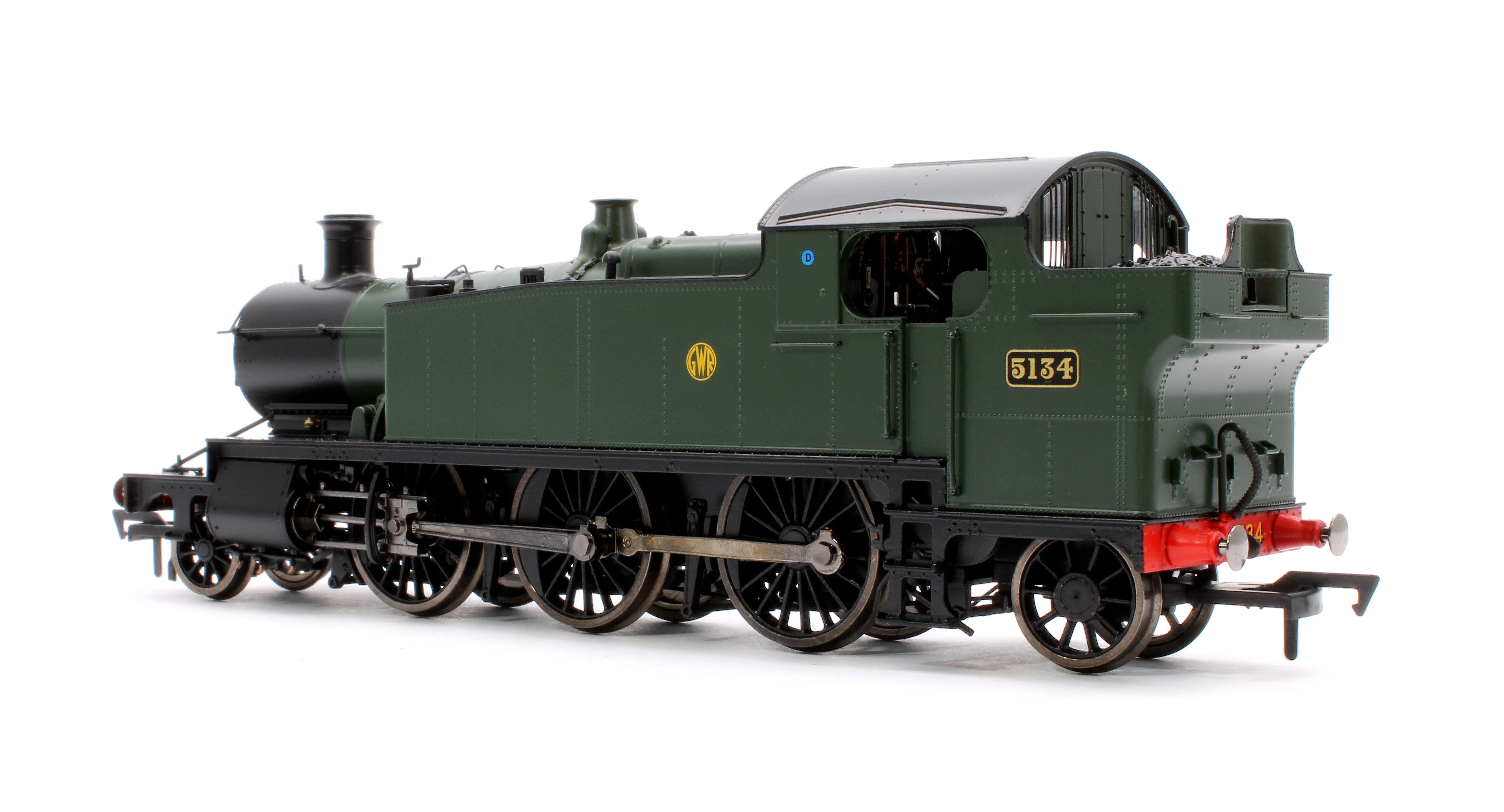 4S-041-010 Large Prairie 5134 GWR Green Shirt Button Steam Locomotive - Image 2