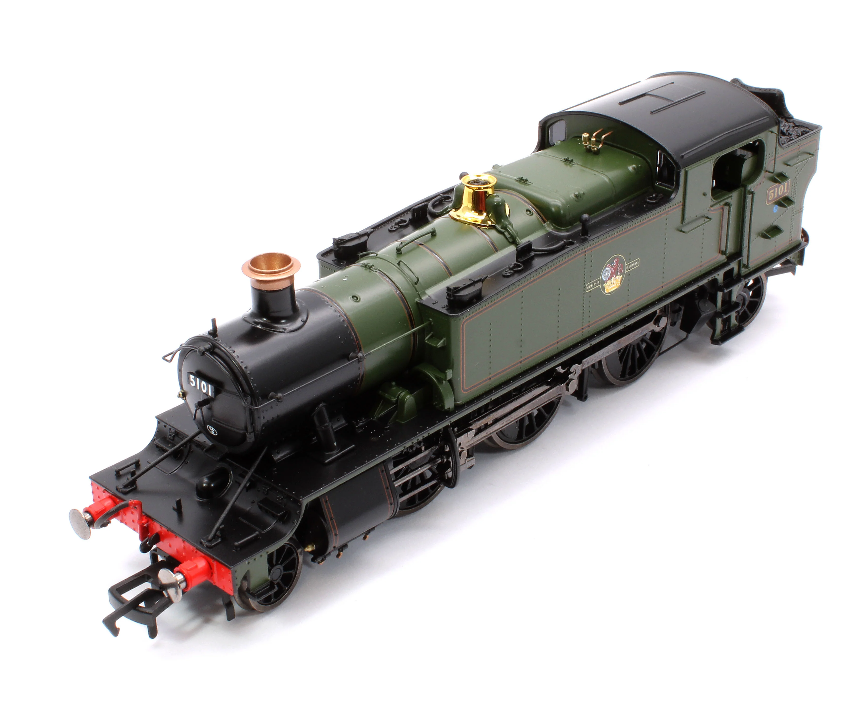 4S-041-015 Large Prairie 5101 Lined BR Green Late Crest Steam Locomotive - Image 9