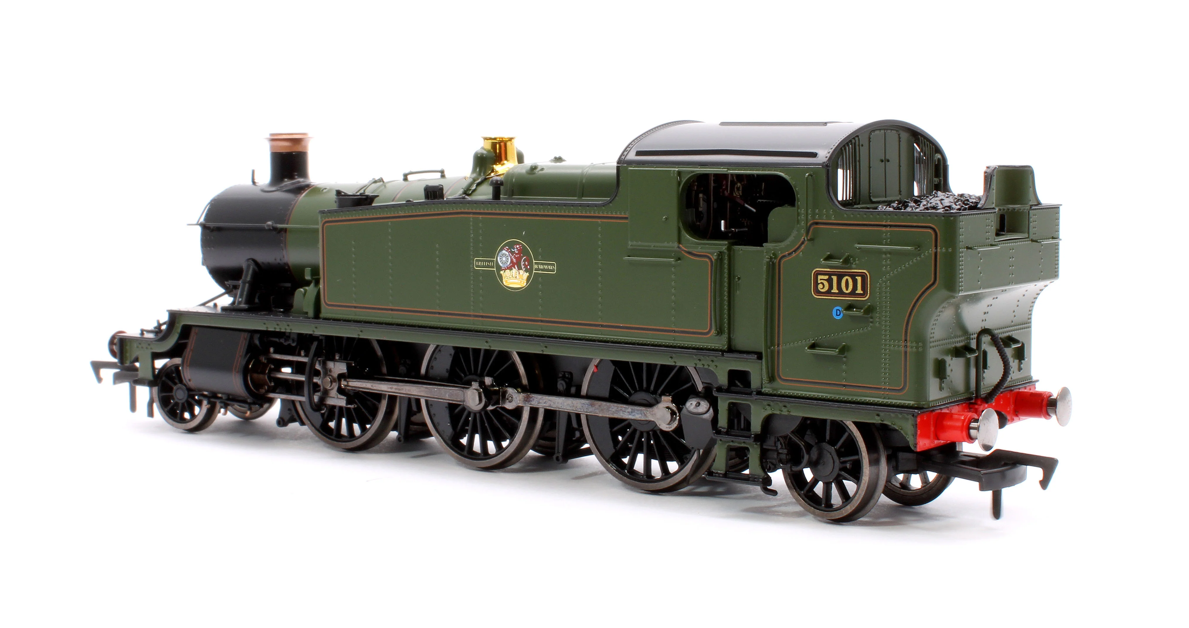 4S-041-015D Large Prairie 5101 Lined BR Green Late Crest Steam Locomotive - DCC Fitted - Image 2