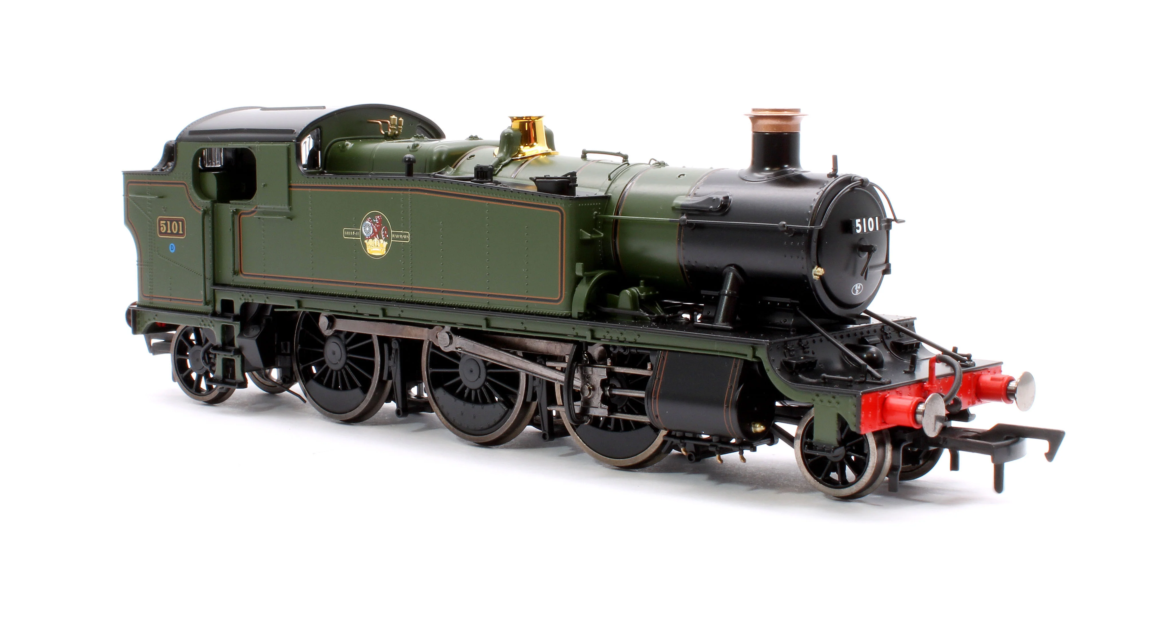 4S-041-015D Large Prairie 5101 Lined BR Green Late Crest Steam Locomotive - DCC Fitted - Image 4