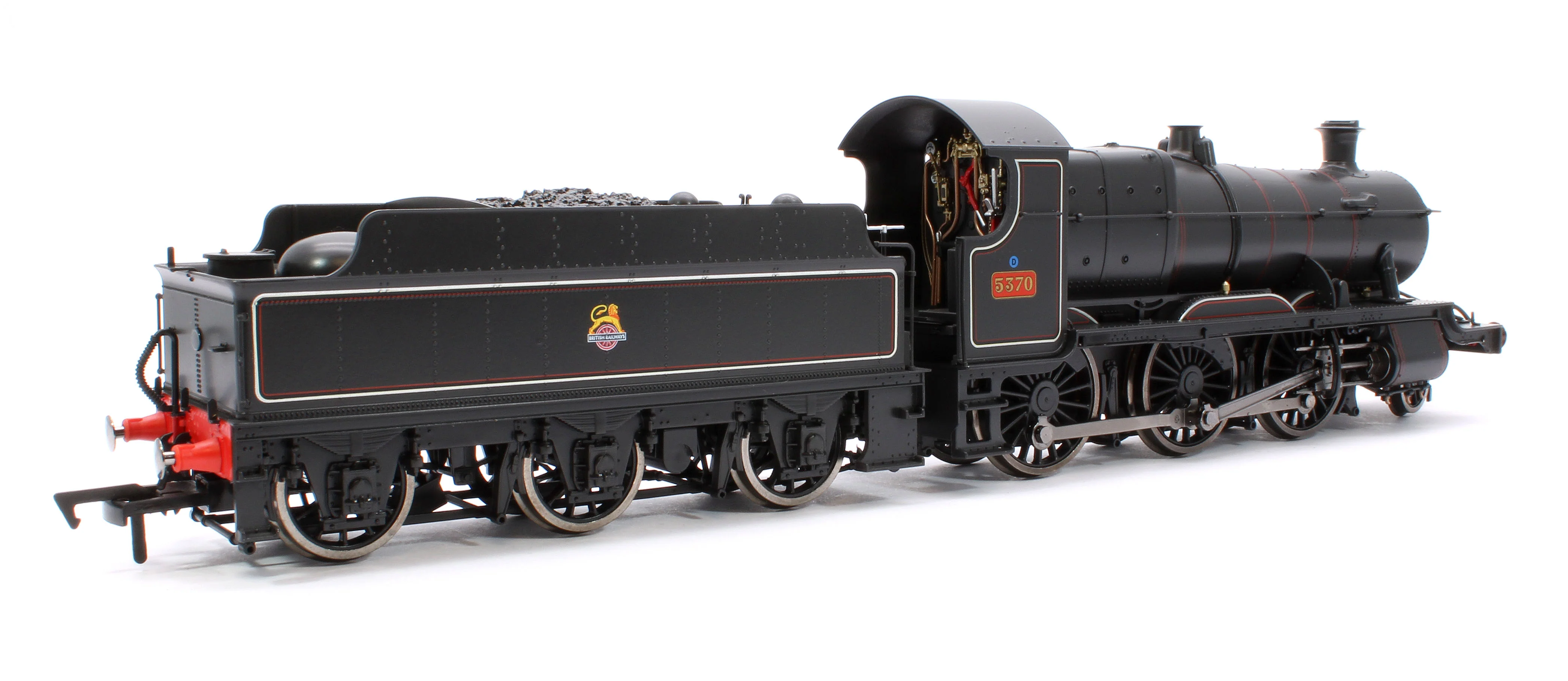 4S-043-013D GWR 43xx 2-6-0 Mogul 5370 BR Lined Black Early Crest Steam Locomotive - DCC Fitted - Image 3