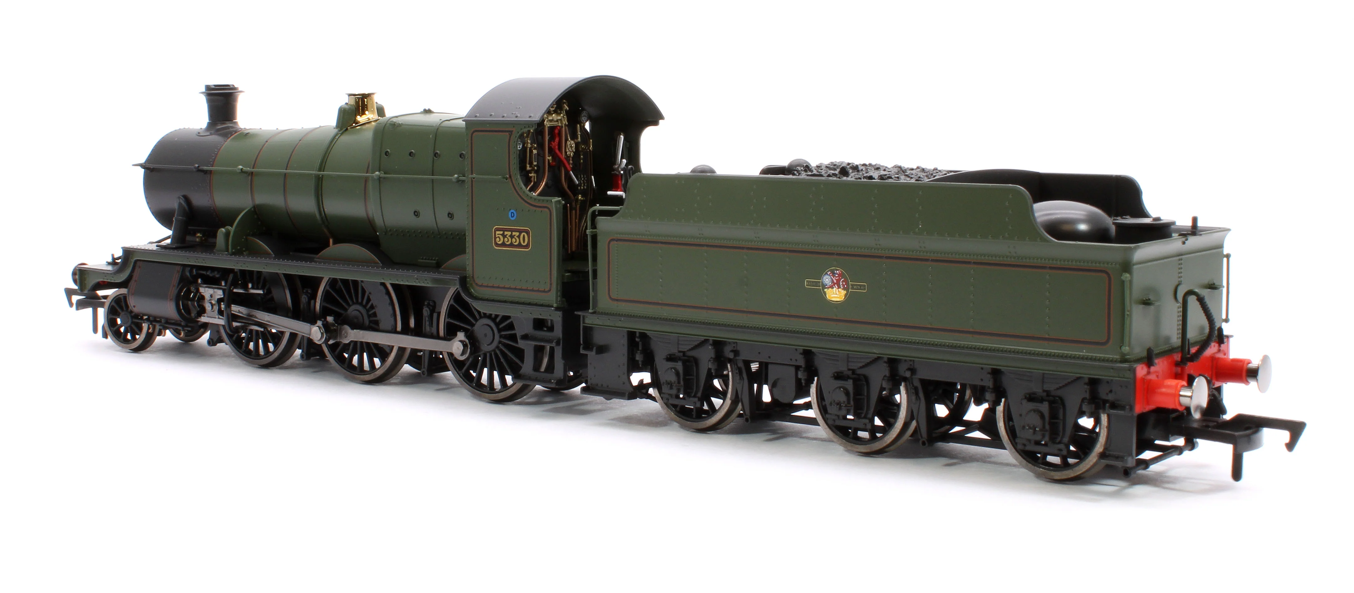 4S-043-016S GWR 43xx 2-6-0 Mogul 5330 BR Lined Green Late Crest Steam Locomotive - DCC Sound - Image 2