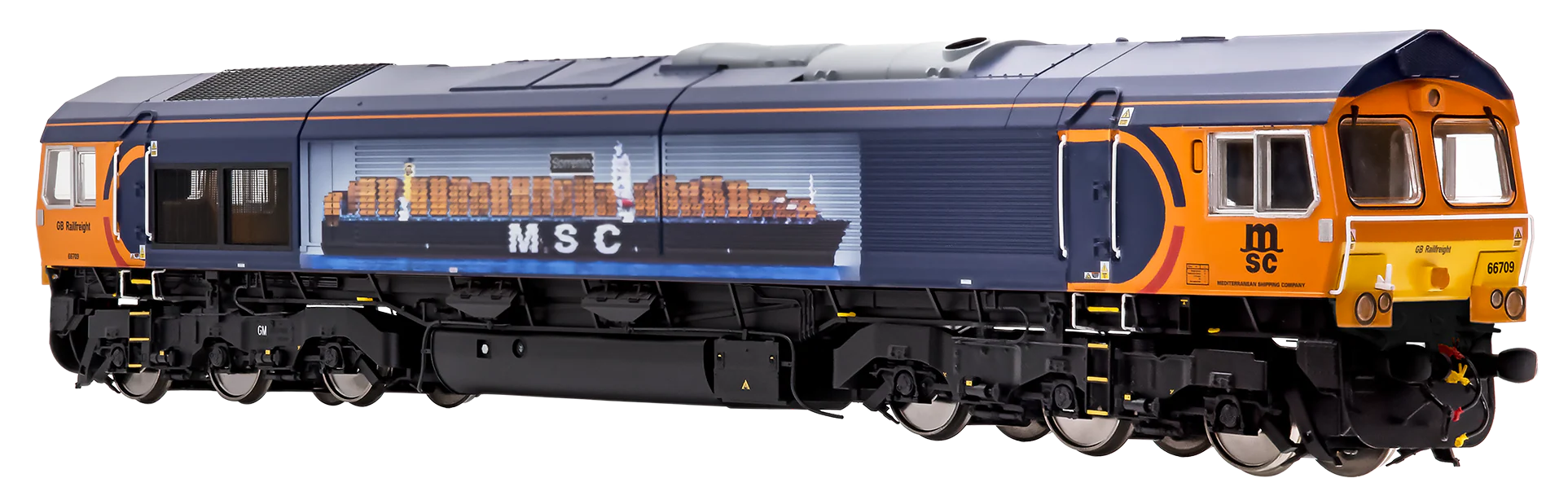 7D-066-003 Class 66 709 GBRF Sorrento MSC Livery Diesel Locomotive - Image 2