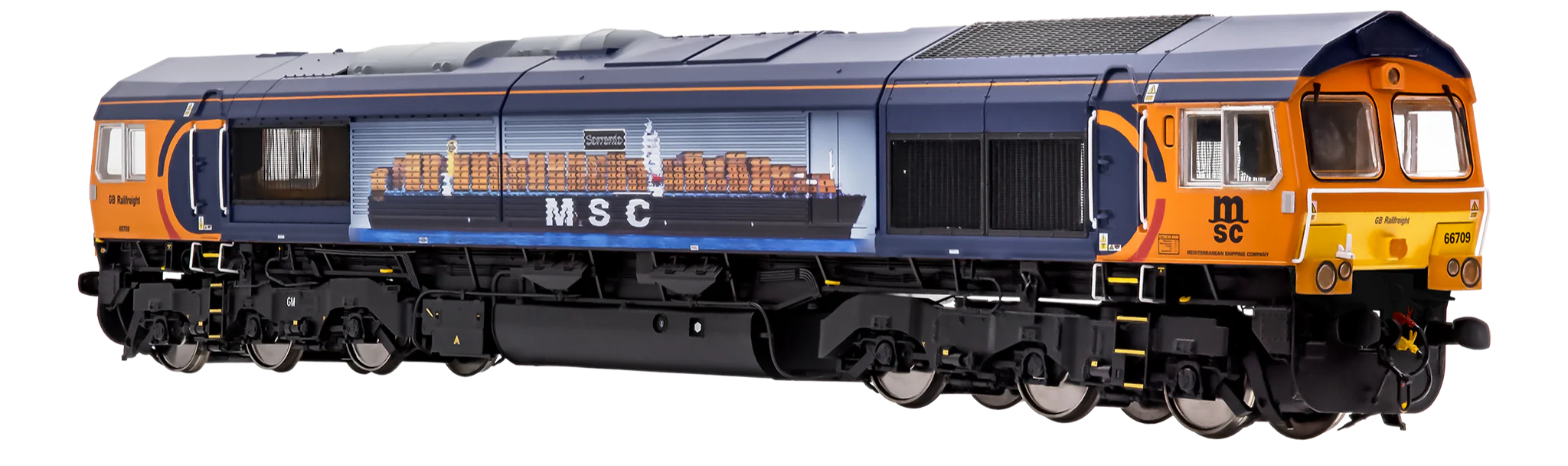 7D-066-003 Class 66 709 GBRF Sorrento MSC Livery Diesel Locomotive - Image 4