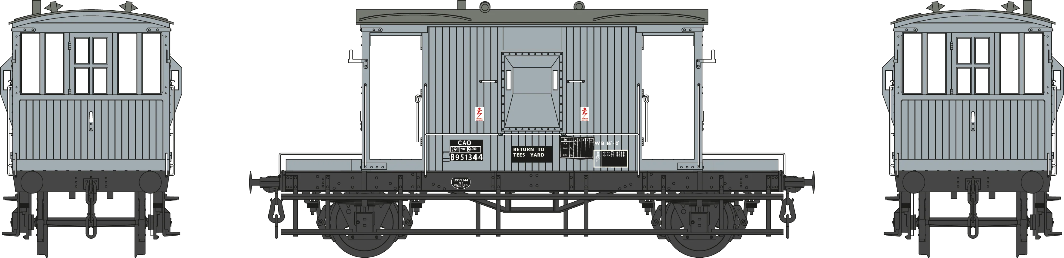 7F-200-017 BR 20T Brake Van Diagram 1/504 B951344 BR Grey CAO - Image 2