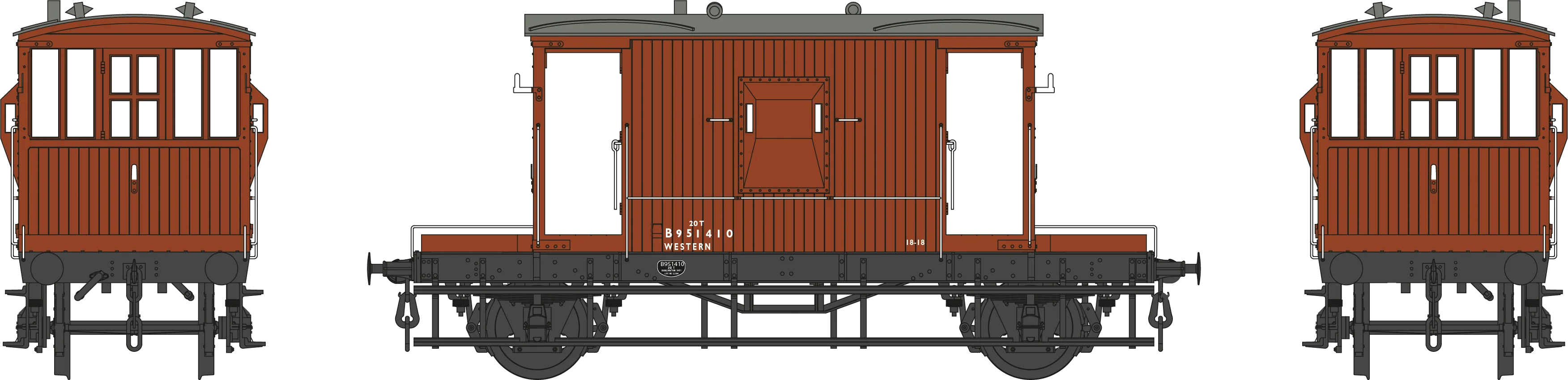 7F-200-019 BR 20T Brake Van Diagram 1/506 B951410 BR Bauxite - Image 2