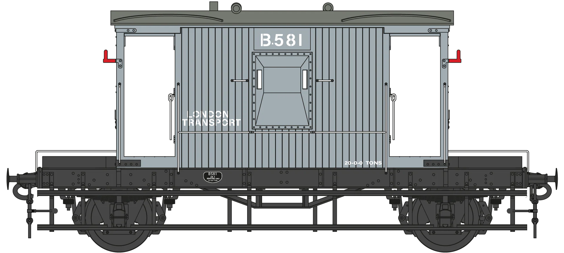 7F-200-023 BR 20T Brake Van London Transport Diagram 1/507 B.581