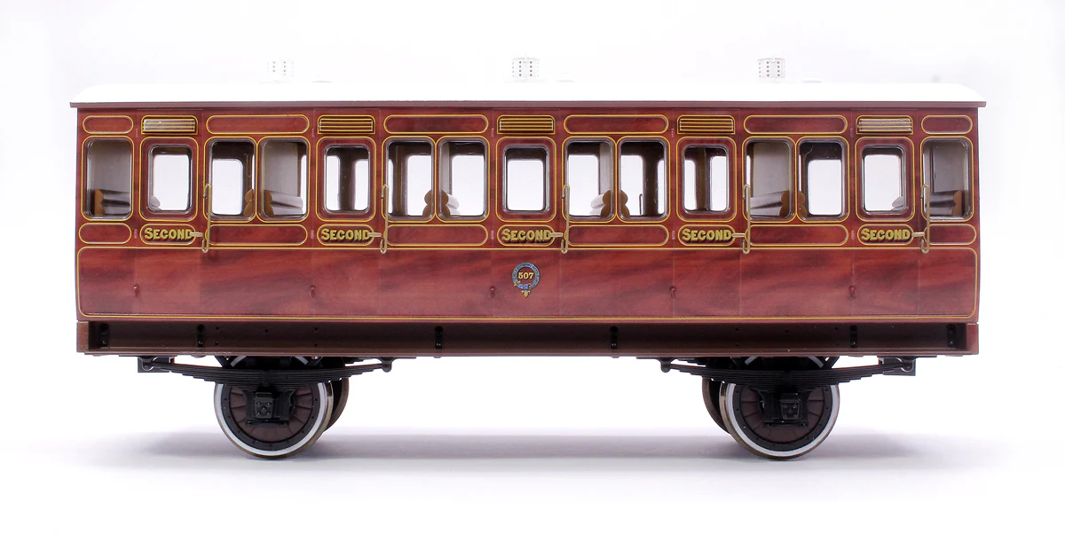 7P-020-200D Stroudley 4 Wheel Suburban Oil Lit 2nd Mahogany 507 - DCC & Light Bar Fitted - Image 2