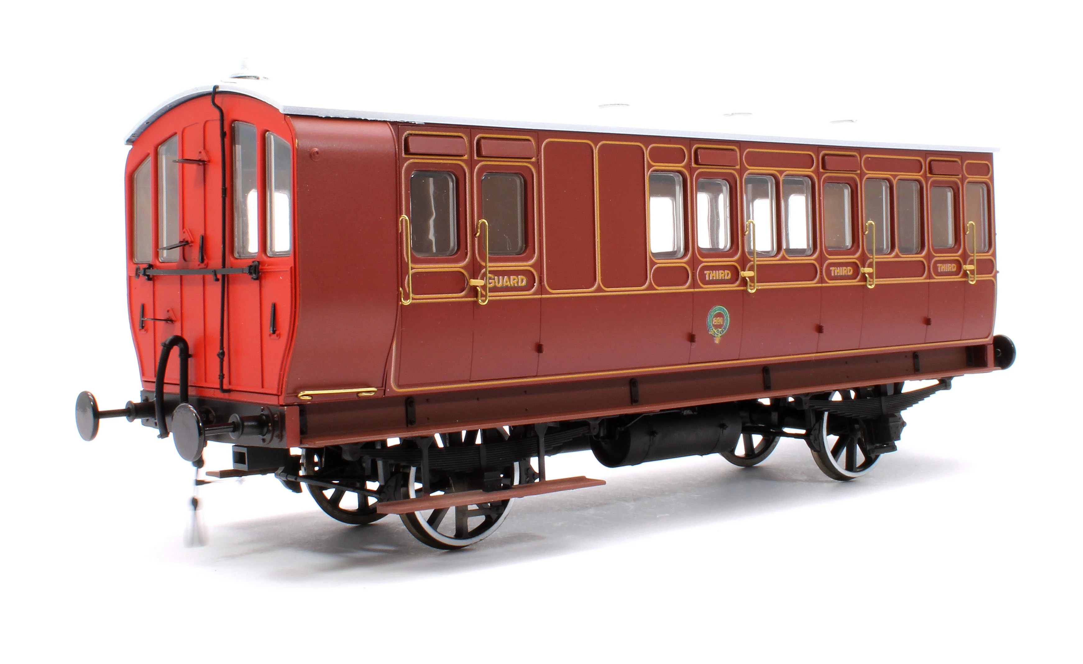 7P-020-580 Stroudley 4 Wheel Gas Lit Brake 3rd Lined Brown 891