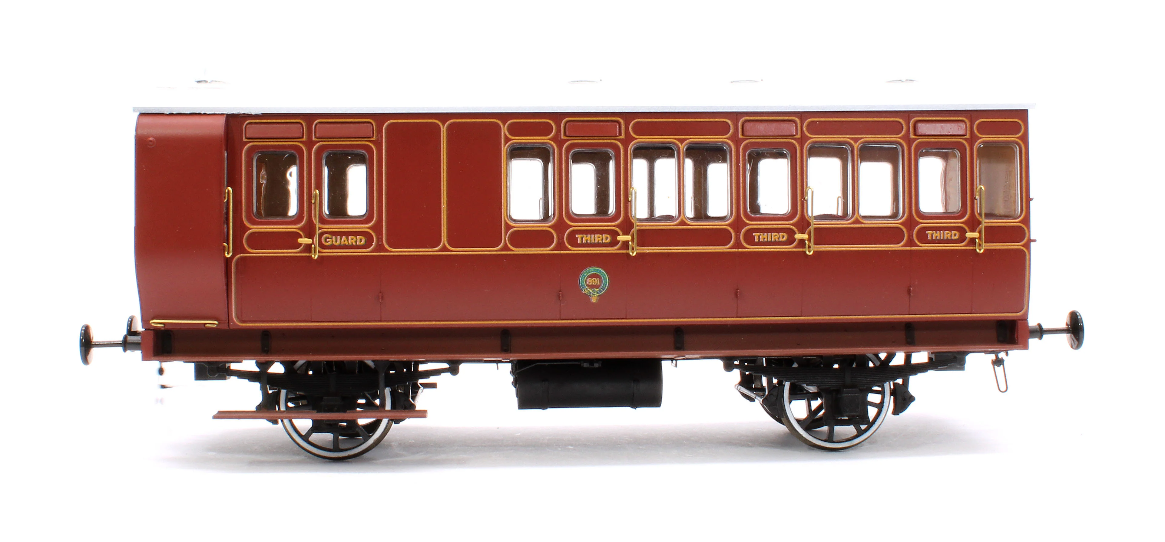 7P-020-580 Stroudley 4 Wheel Gas Lit Brake 3rd Lined Brown 891 - Image 2