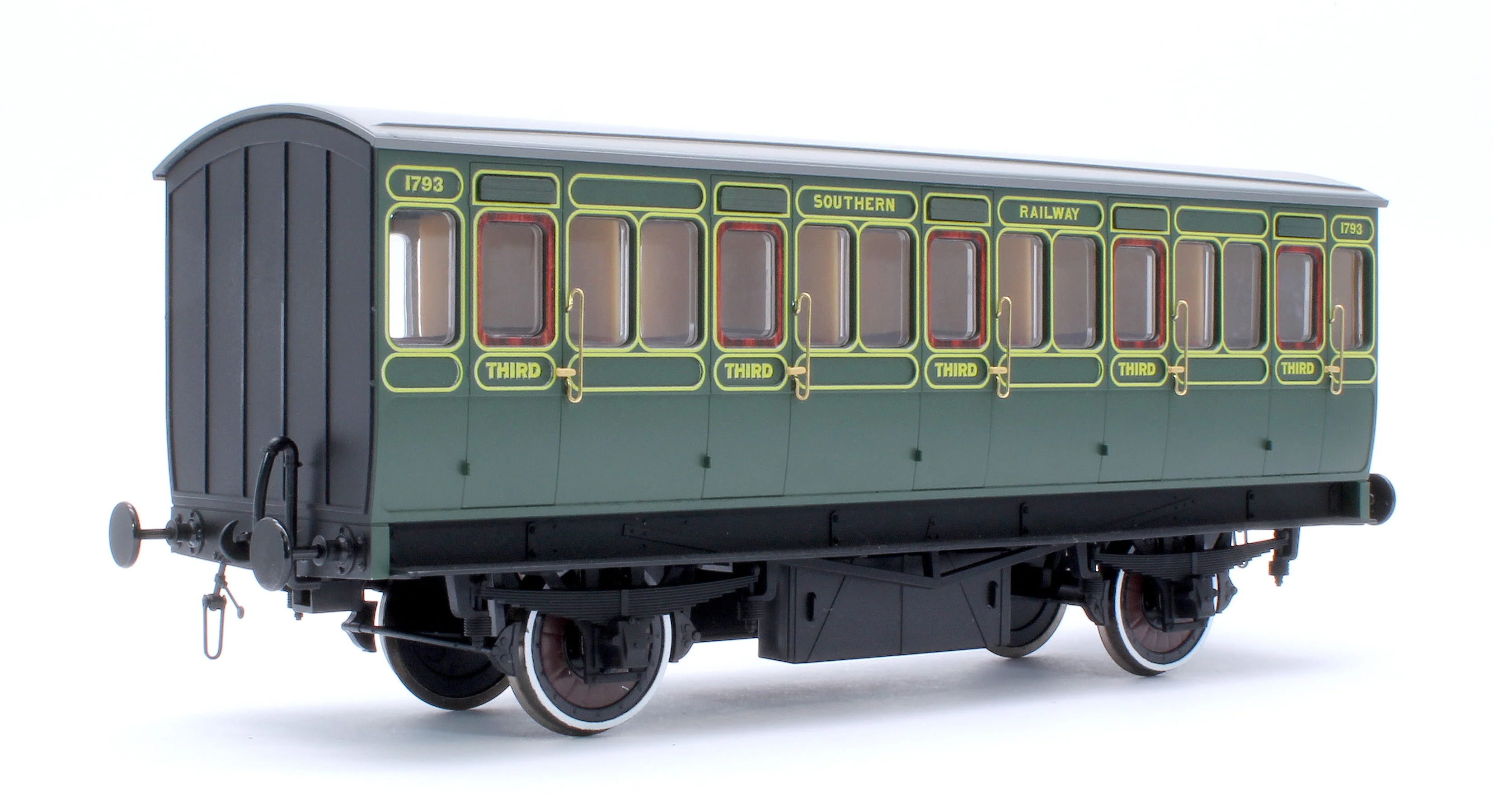 7P-020-651D Stroudley 4 Wheel Electrically Lit All 3rd Southern Lined Green 1793 - DCC & Light Bar Fitted - Image 3