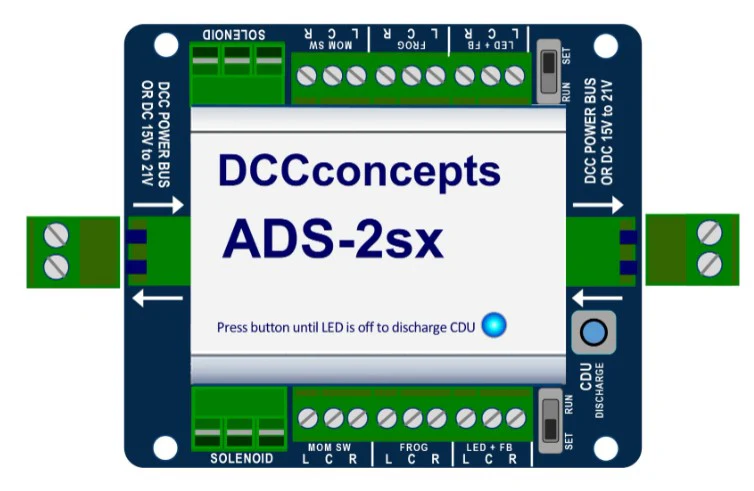 DCD-ADS-2sx Accessory Decoder CDU Solenoid Drive SX 2-Way with Power-Off Memory and Protective Case - Image 2
