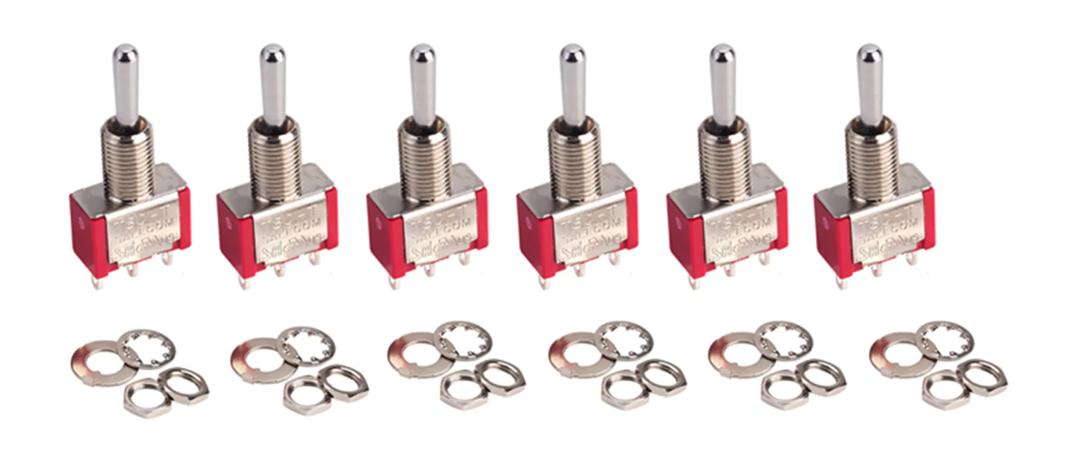 DCD-ATS Alpha Toggle Switch (6-Pack of On-Off-On Sprung Toggle Switches)