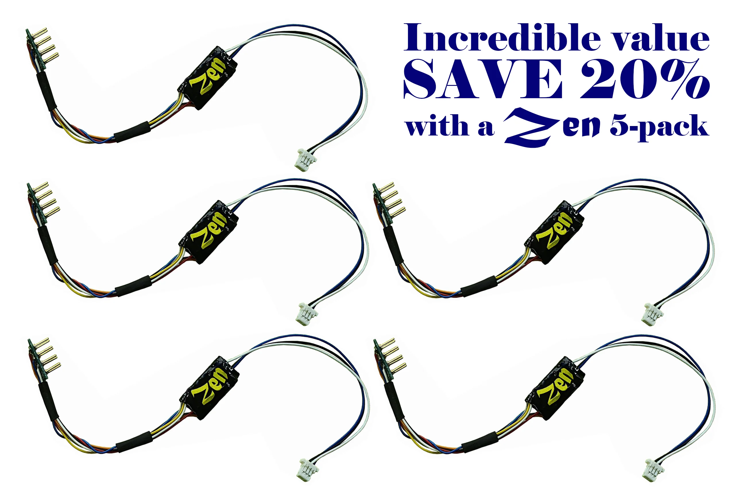 DCD-VP-ZN8H.nano Zen Blue+ Decoder: Super THIN 8 Pin NANO Wired 2 Function (5-pack)