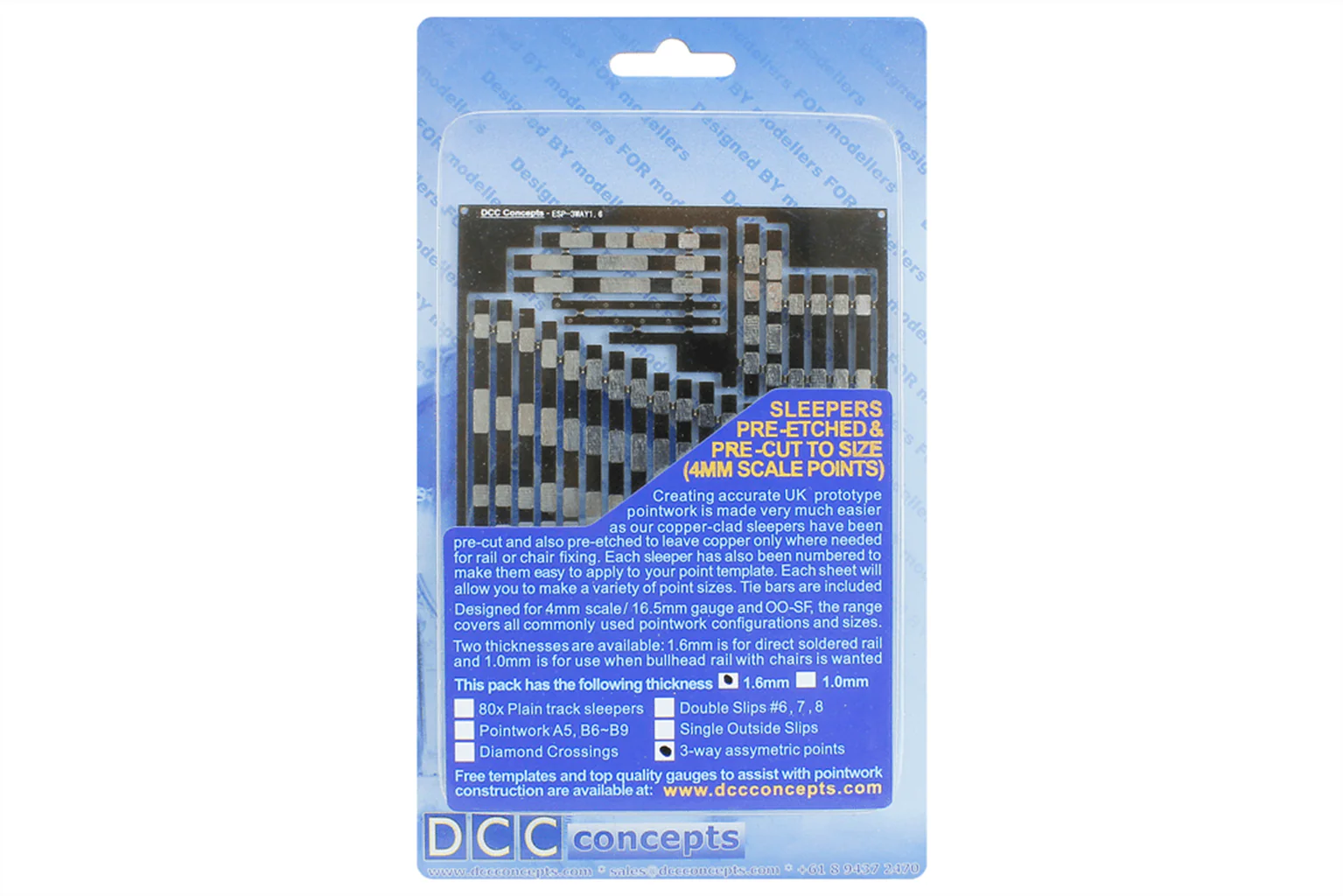 ESP-3WAY1.6 Pre-Etched Sleepers 1.6mm (4mm scale) Three Way Points - Image 2