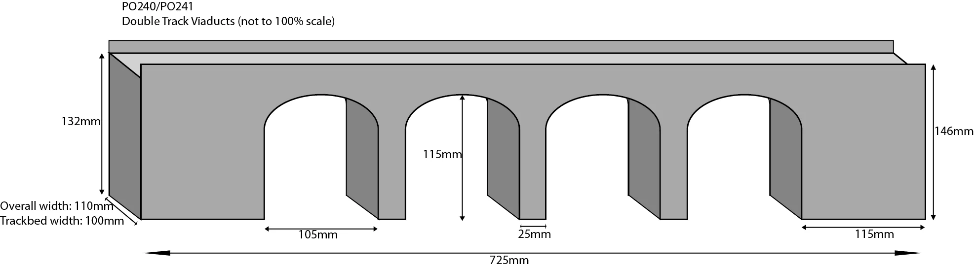 PO241 DOUBLE TRACK STONE VIADUCT KIT - Image 3