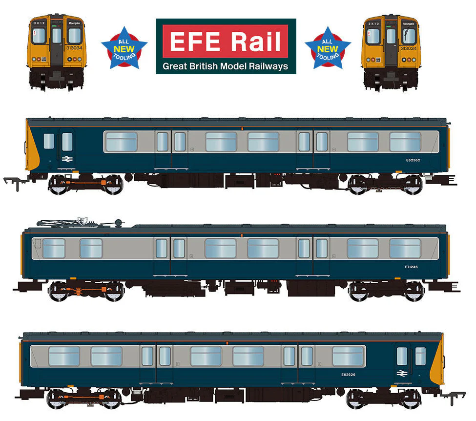 E81001 Class 313 3-Car EMU 313034 BR Blue & Grey