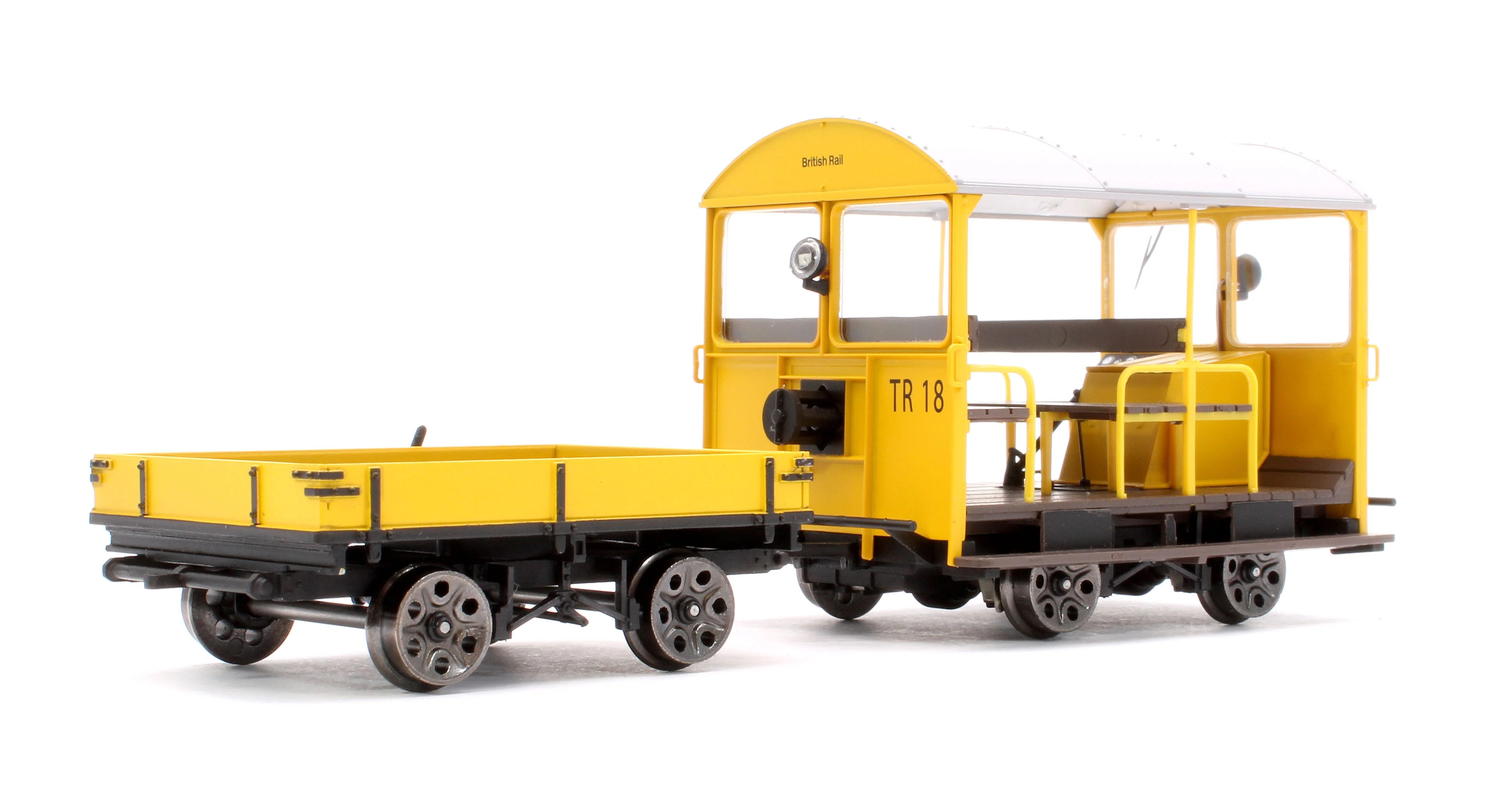 E1018S Wickham Trolley & Trailer, BR Yellow TR18 - DCC Sound - Image 3