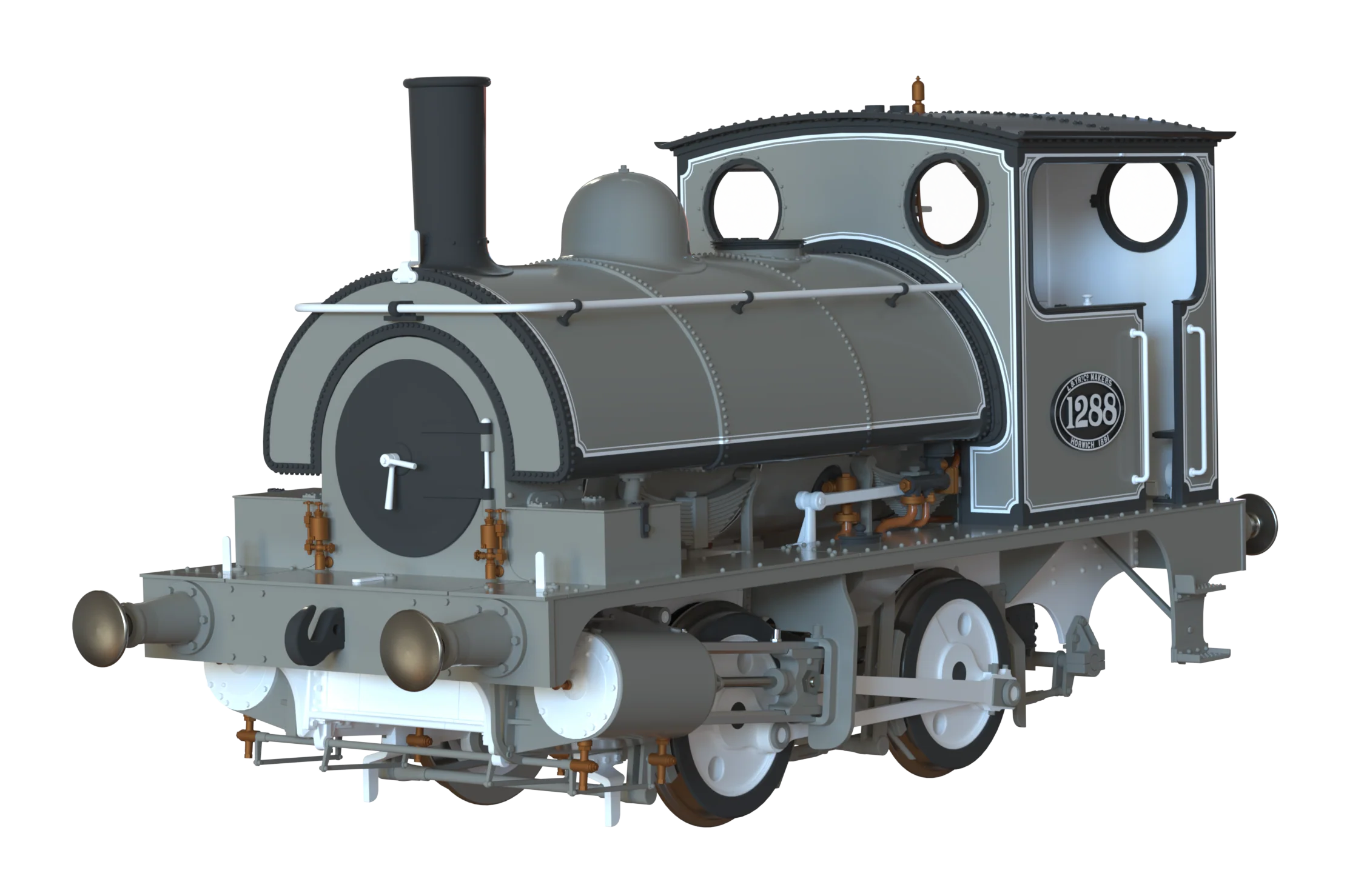 E1051RIS LYR 'Pug' 0-4-0ST 1288 LYR Works Photographic Grey Steam Locomotive - DCC Sound