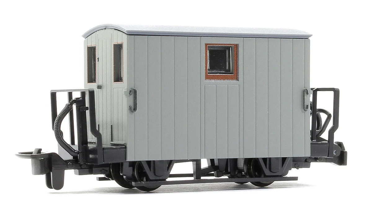 GR580UY GLT OO-9 Ffestiniog Railway 4-wheel Quarryman Coach 2-balcony, unlettered grey - Image 3