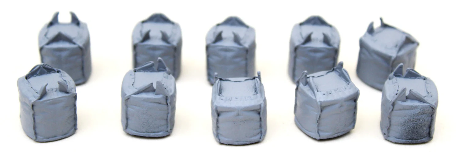 BS6067 Tonne Bags Resin Models - UNPAINTED - Pack of 10