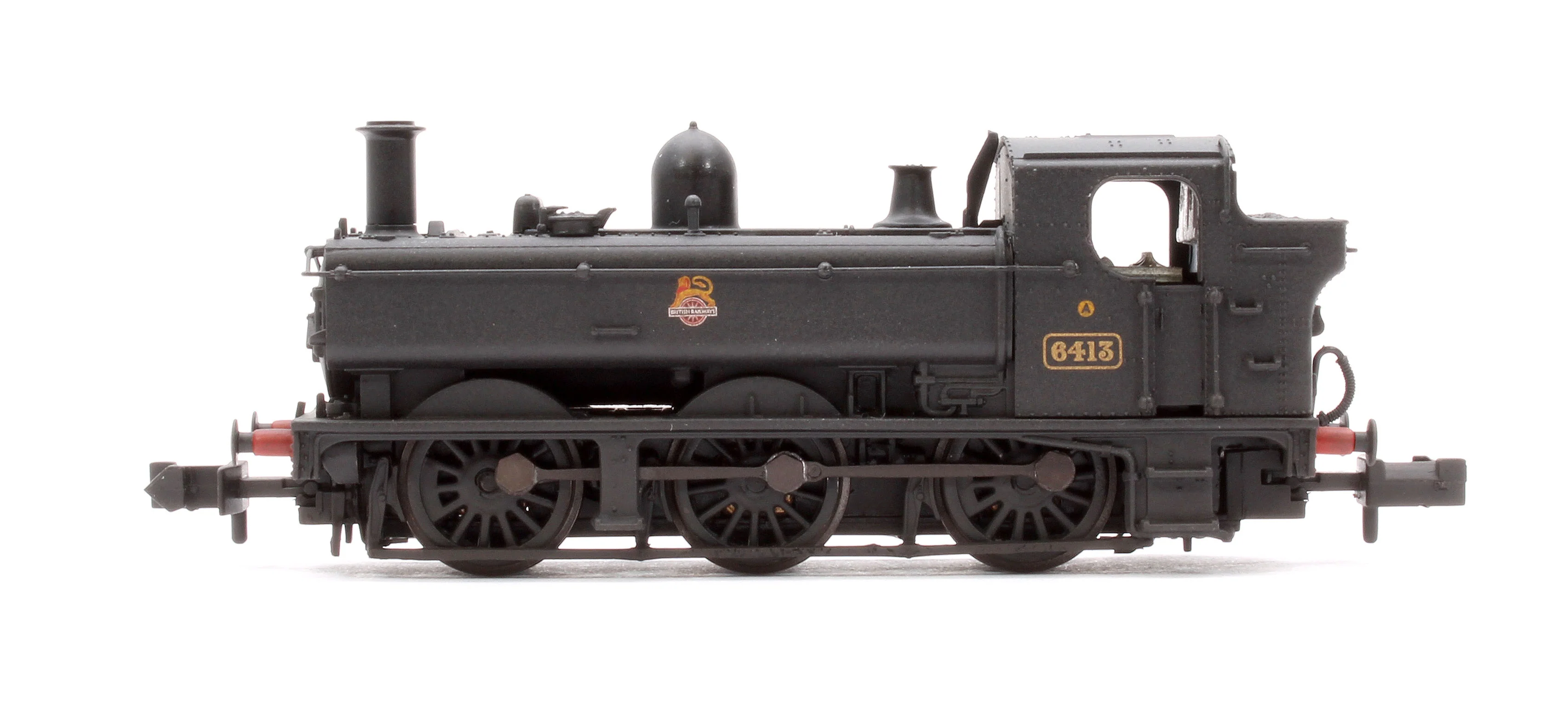 371-986C GWR 64XX Pannier Tank 6413 BR Black (Early Emblem) Steam Locomotive - Weathered - Image 5