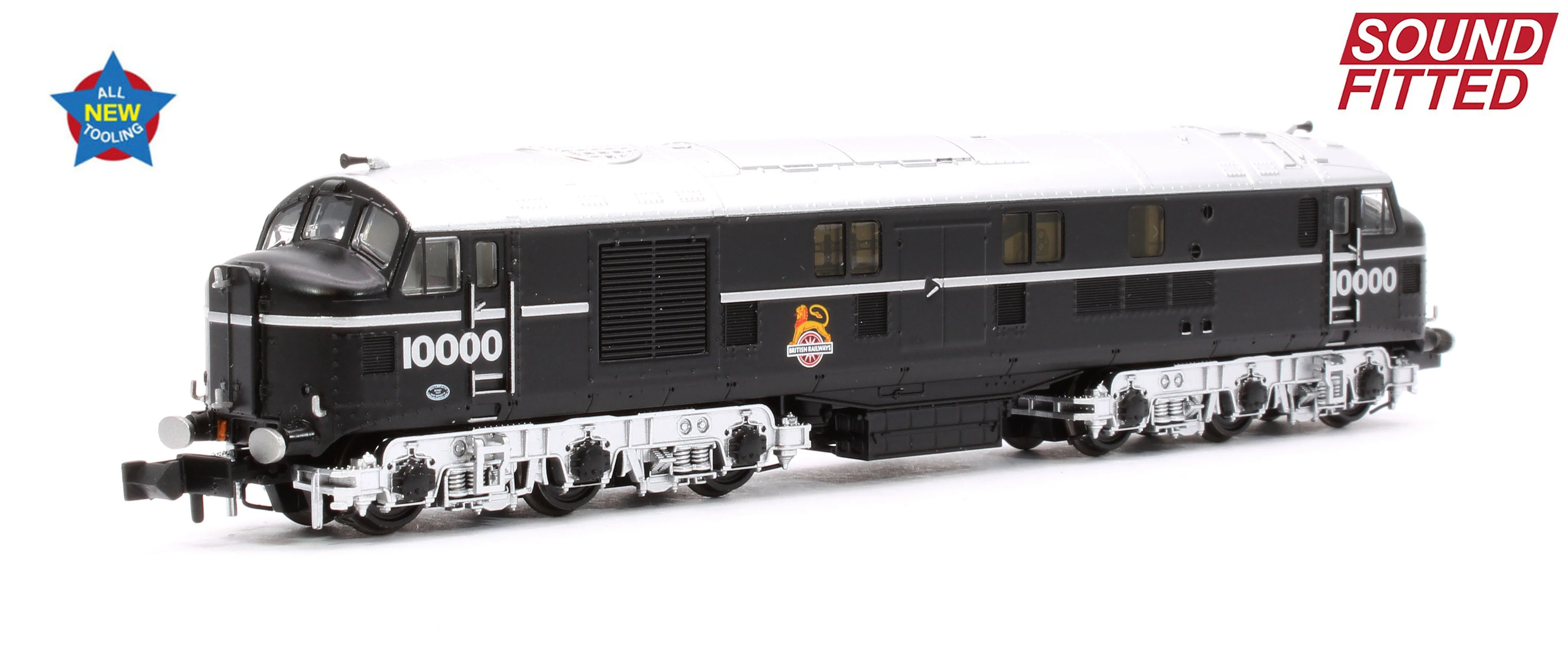 372-912SF LMS 10000 BR Black (Early Emblem) Diesel Locomotive - DCC Sound