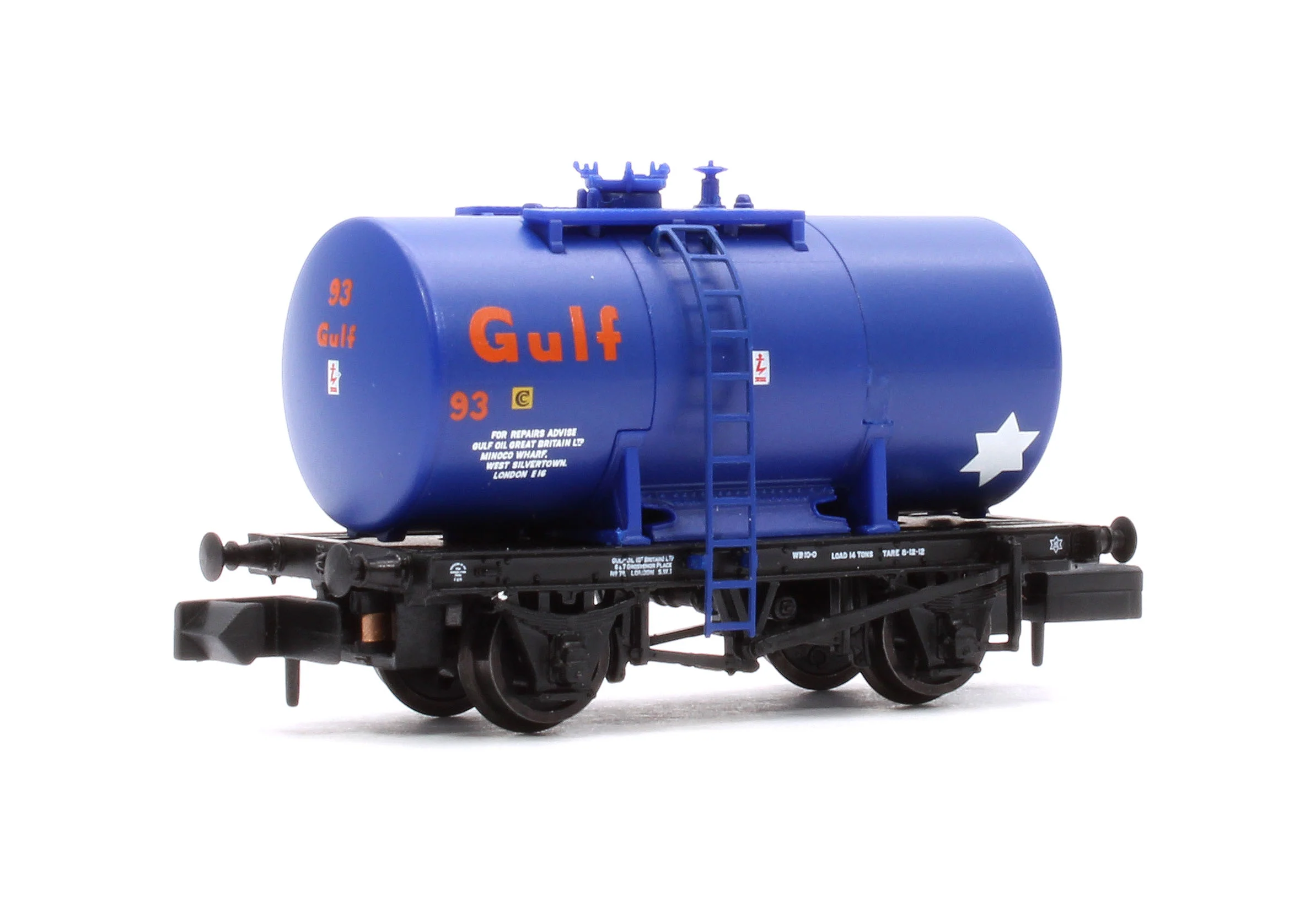 378-001A 14T Anchor-Mounted Tank Wagon 'Gulf' Blue No. 93 - Image 3