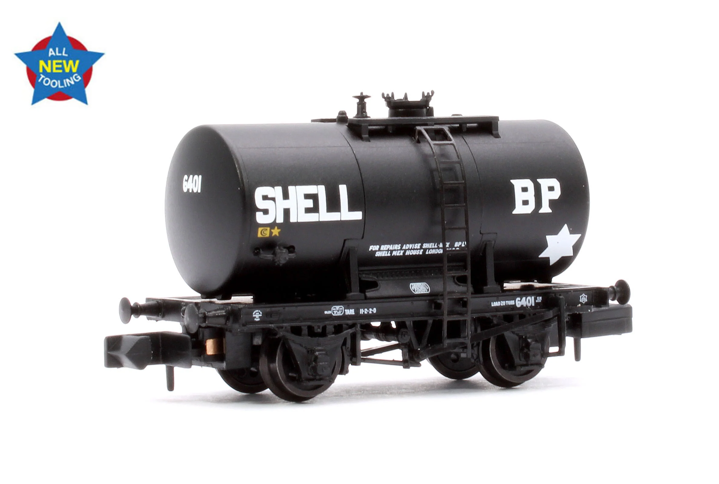 378-004 20T Anchor-Mounted Tank Wagon 'Shell/BP' Black No. 6401
