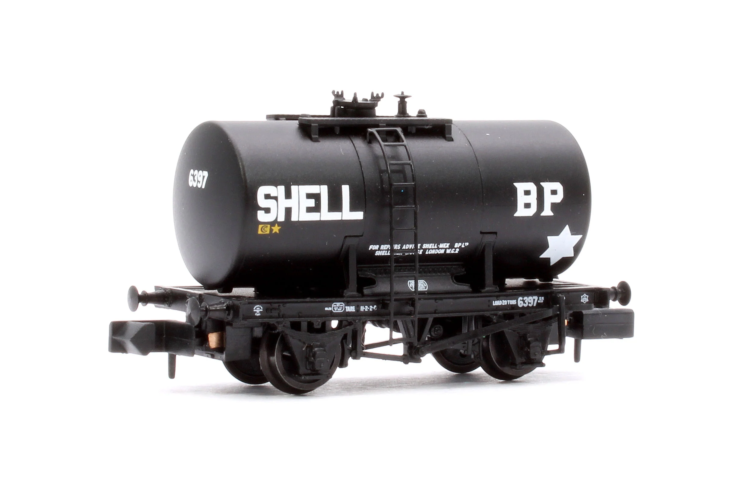 378-004A 20T Anchor-Mounted Tank Wagon 'Shell/BP' Black No. 6397 - Image 3