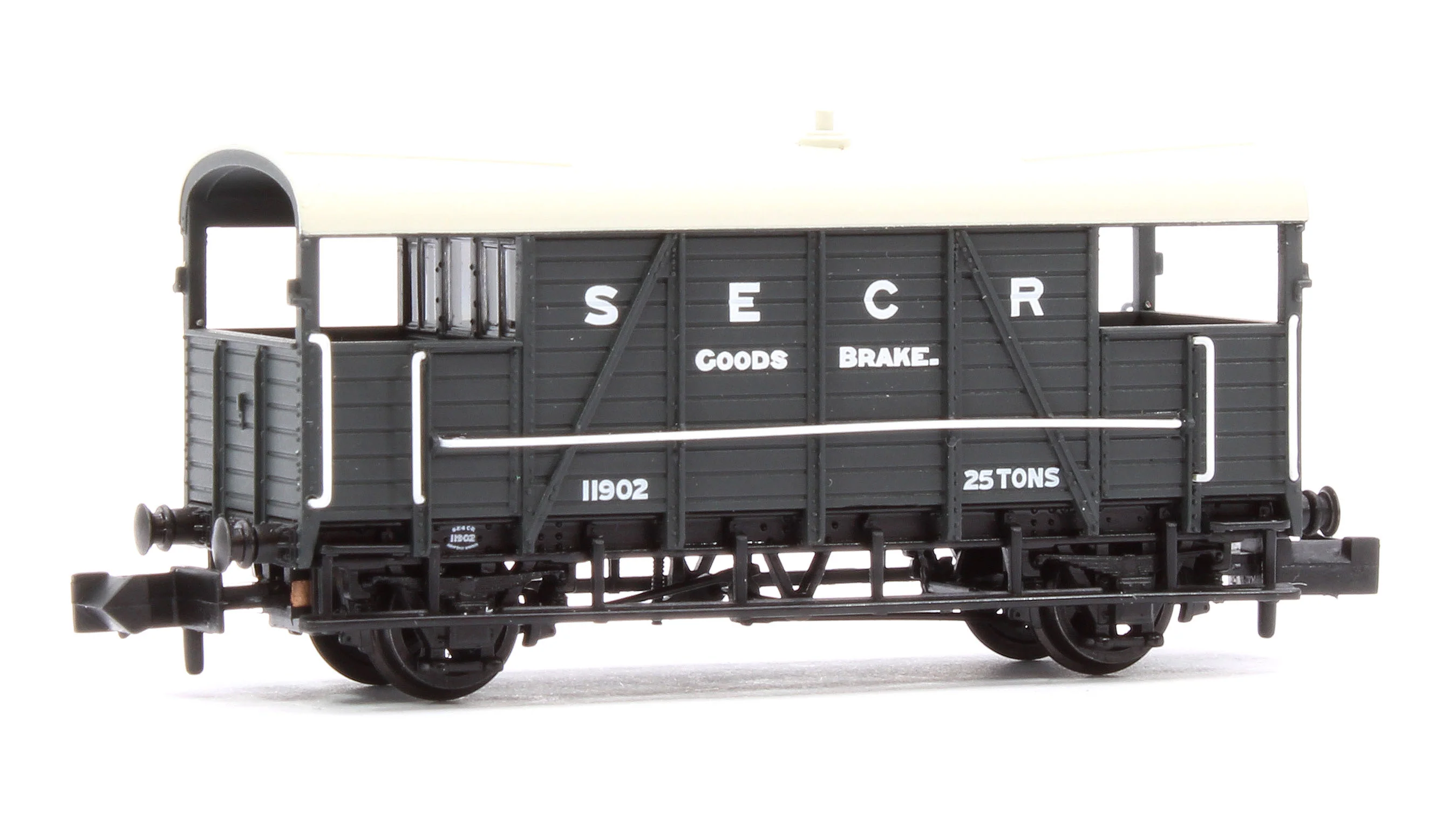 378-025 SE&CR 25T 'Dance Hall' Brake Van SE&CR Grey No.11902 - Image 3