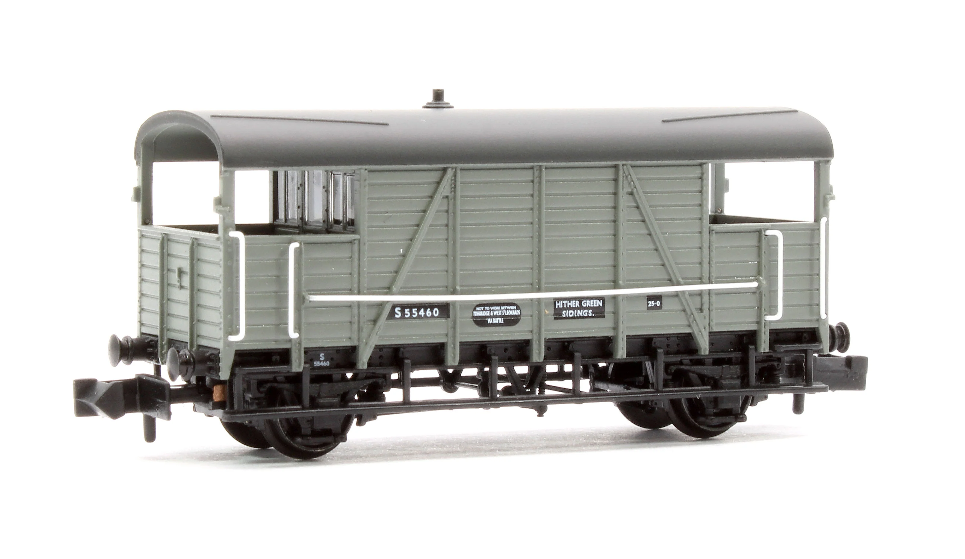 378-027A SE&CR 25T 'Dance Hall' Brake Van BR Grey No.S55460