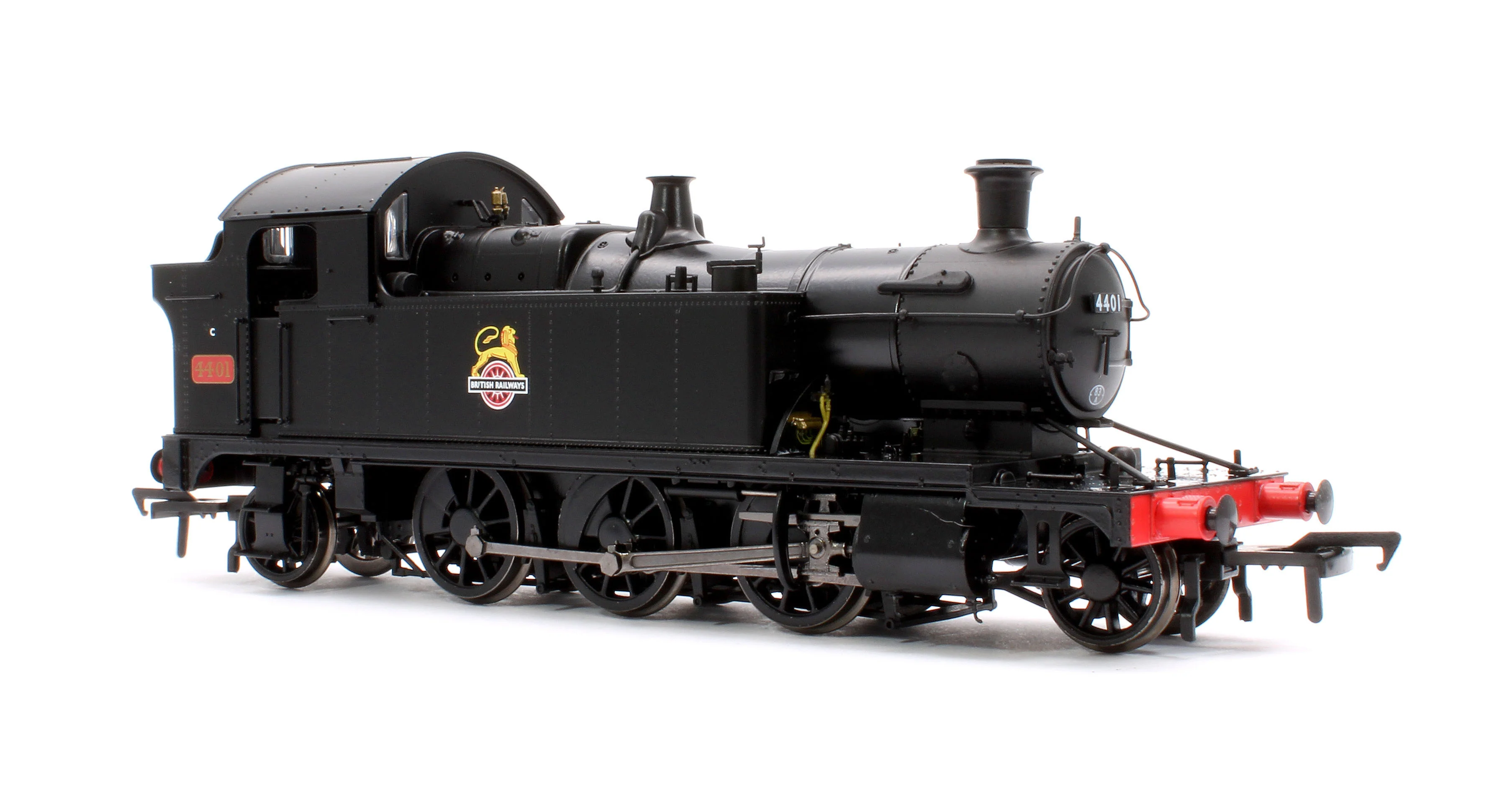951008 GWR 44XX ‘Small Prairie’ BR Early Crest Plain Black No.4401 2-6-2T Steam Locomotive - Image 4