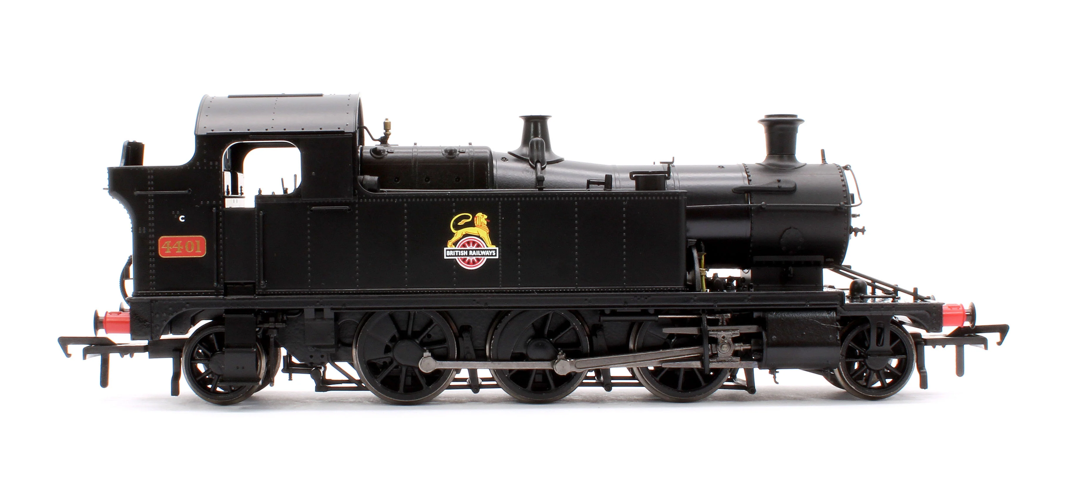 951008 GWR 44XX ‘Small Prairie’ BR Early Crest Plain Black No.4401 2-6-2T Steam Locomotive - Image 6