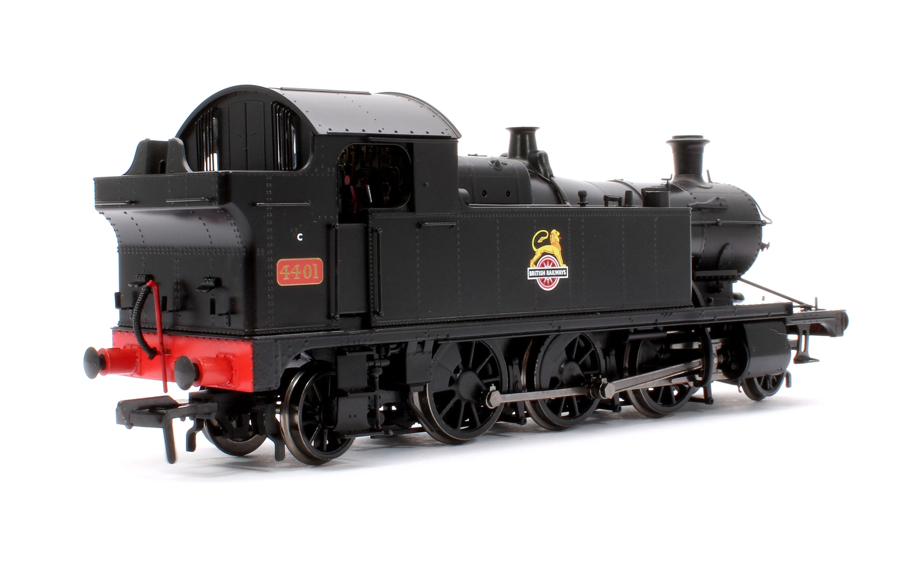 951508 GWR 44XX ‘Small Prairie’ BR Early Crest Plain Black No.4401 2-6-2T Steam Locomotive - DCC Sound - Image 3