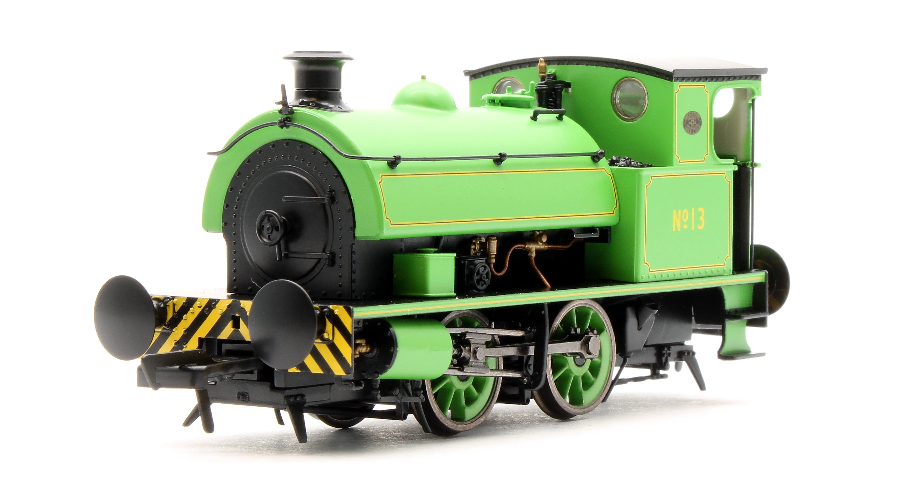 4S-024-008D Hawthorn Leslie 0-4-0 Yellow Chevrons Newcastle Electric Supply 13 - Steam Tank Locomotive - DCC Fitted