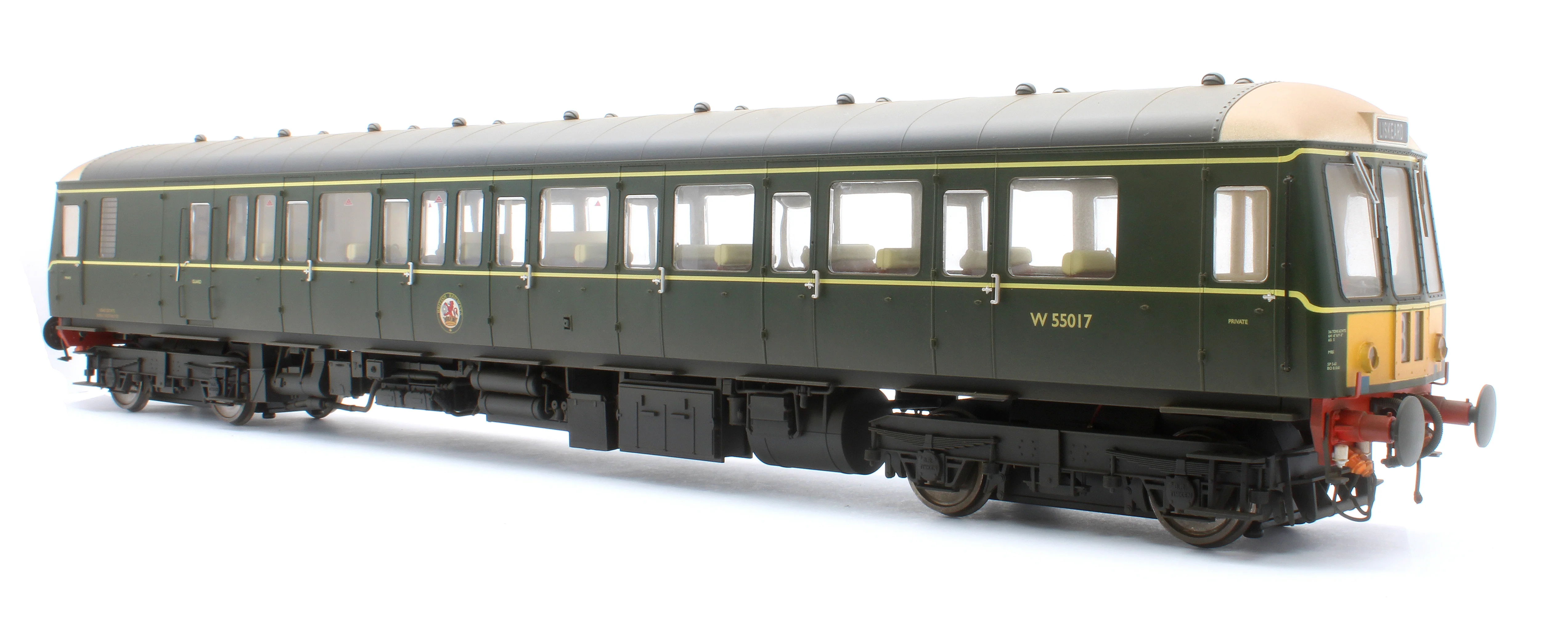 1222 Class 122 BR Green (Small Yellow Panel) Single Car DMU W55017 - Weathered - Image 4