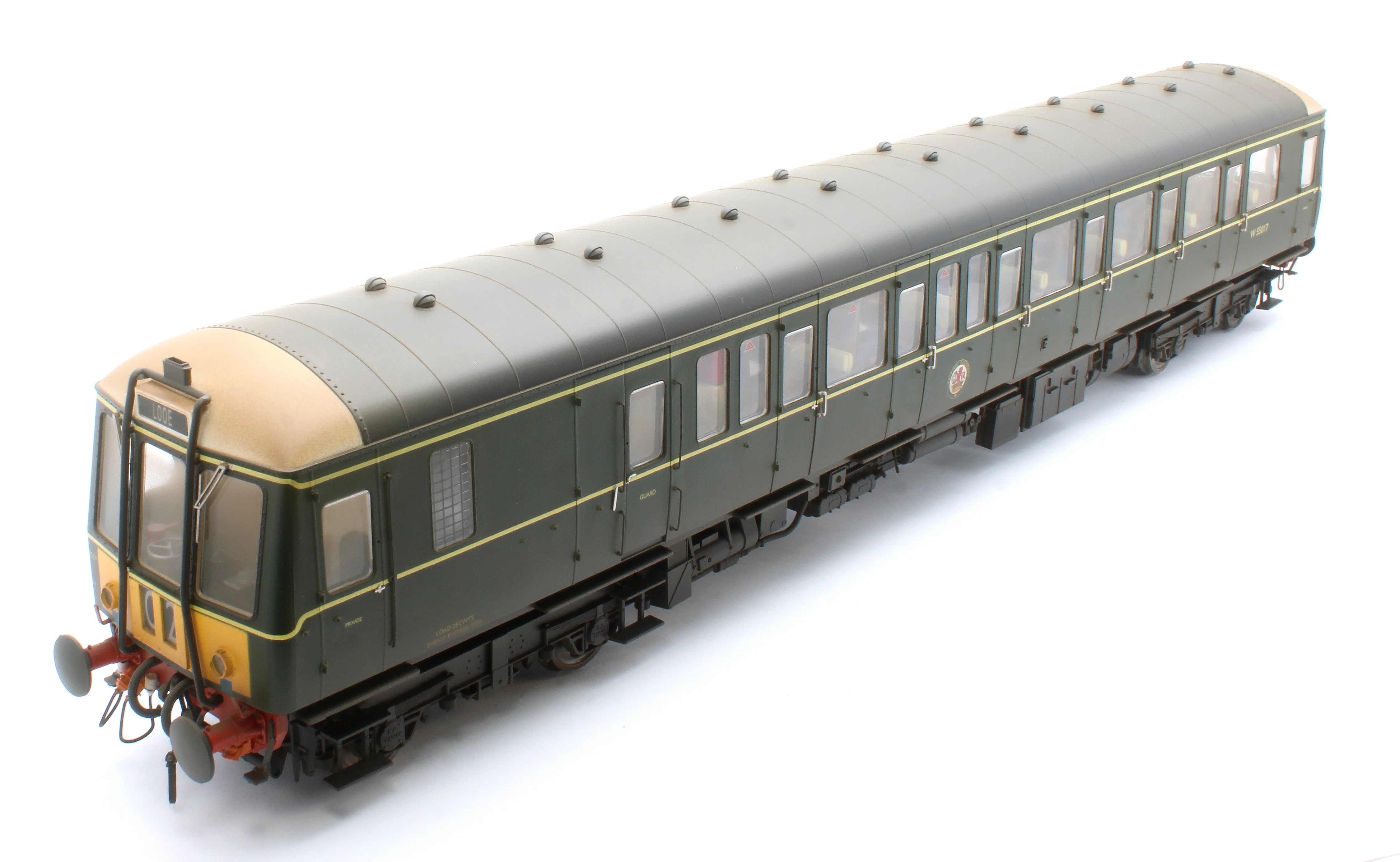 1222 Class 122 BR Green (Small Yellow Panel) Single Car DMU W55017 - Weathered - Image 9