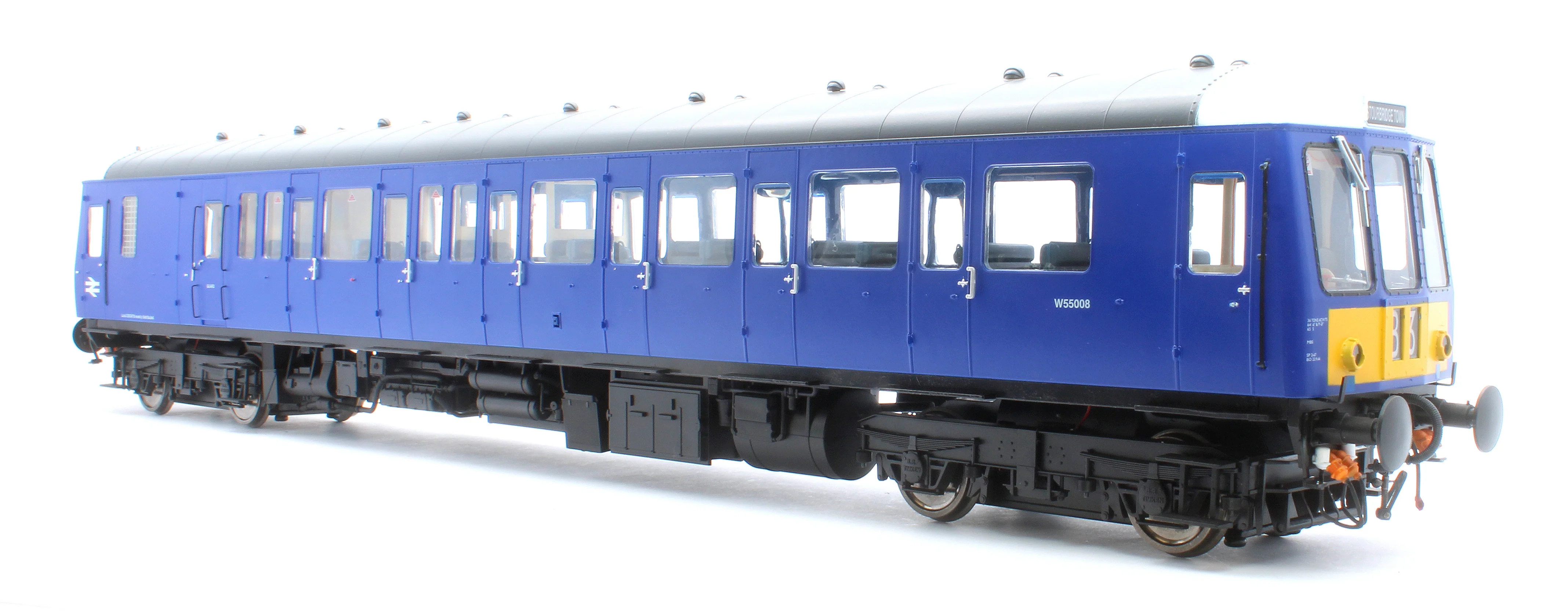 1226 Class 122 BR Blue Small Yellow Panel (White Cab Roof) Single Car DMU W55008 - Image 4