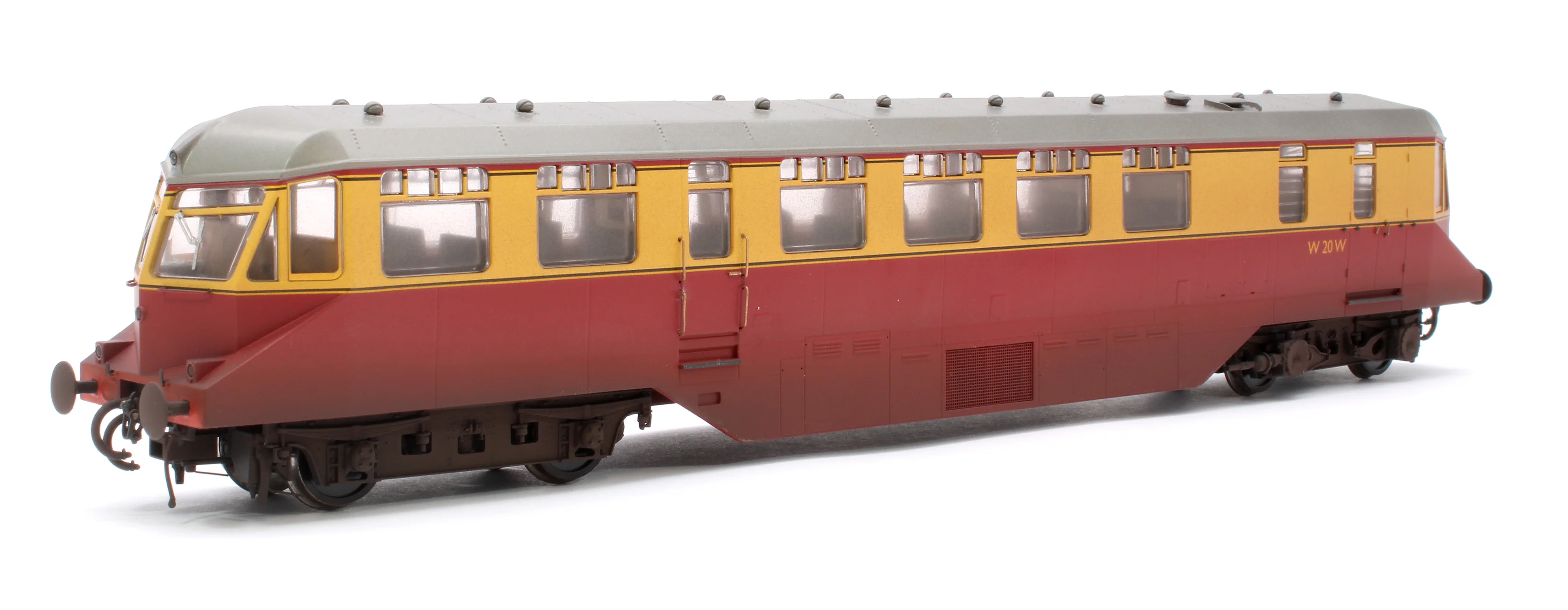 19407 GWR Passenger Railcar BR Crimson/Cream W20W (Grey Roof) Diesel Locomotive - Weathered
