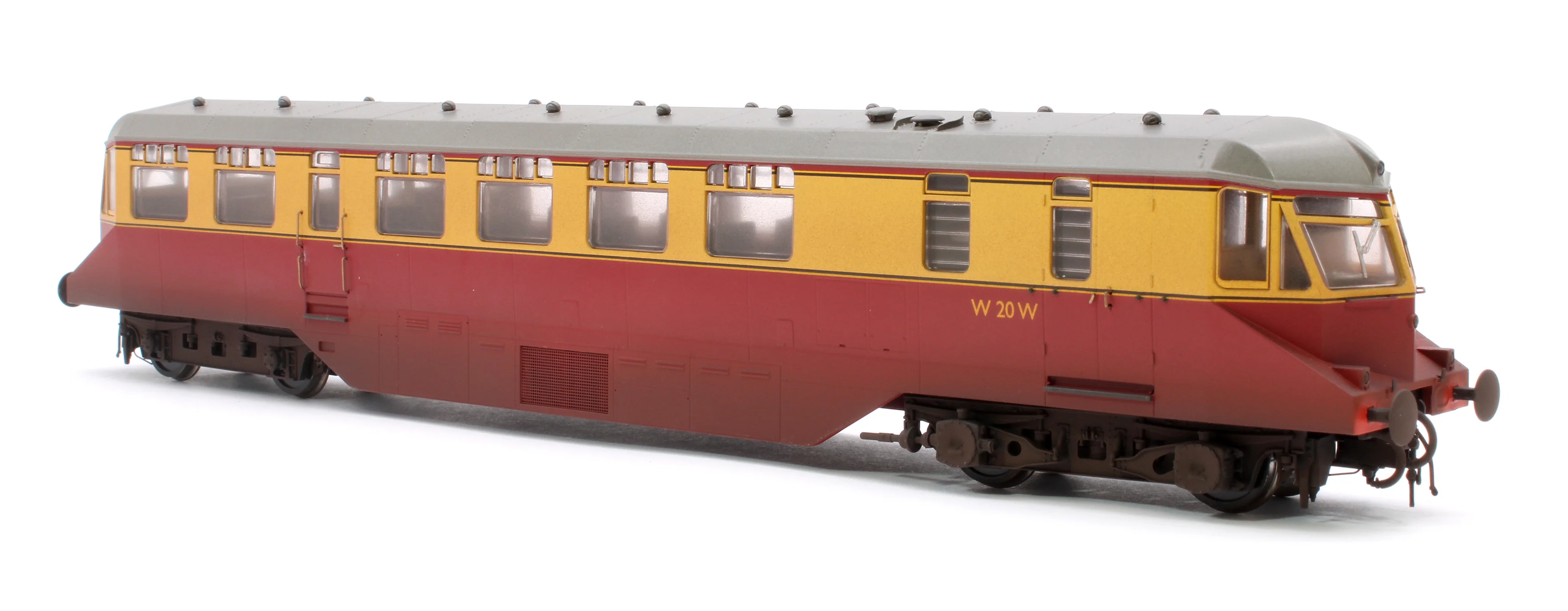 19407 GWR Passenger Railcar BR Crimson/Cream W20W (Grey Roof) Diesel Locomotive - Weathered - Image 2