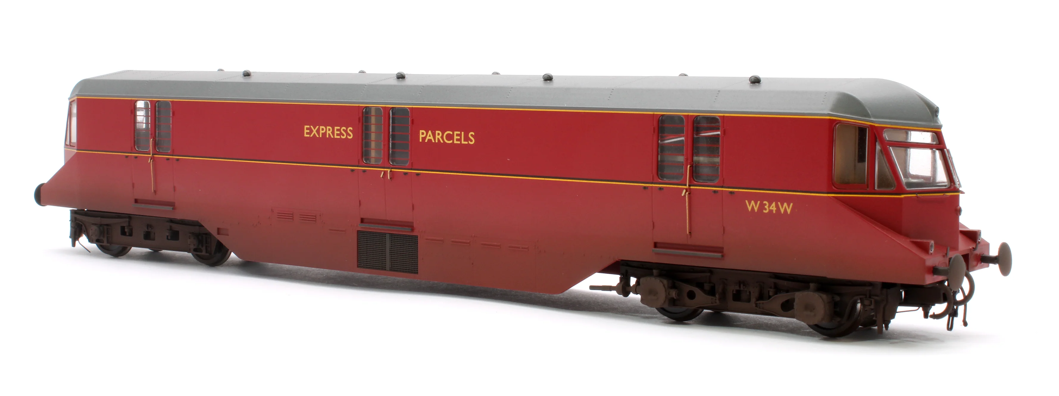 19432 Pre-Owned GWR Parcels Railcar BR ‘Express Parcels’ Crimson No. W34W (Grey Roof) Diesel Locomotive - Weathered - Image 2