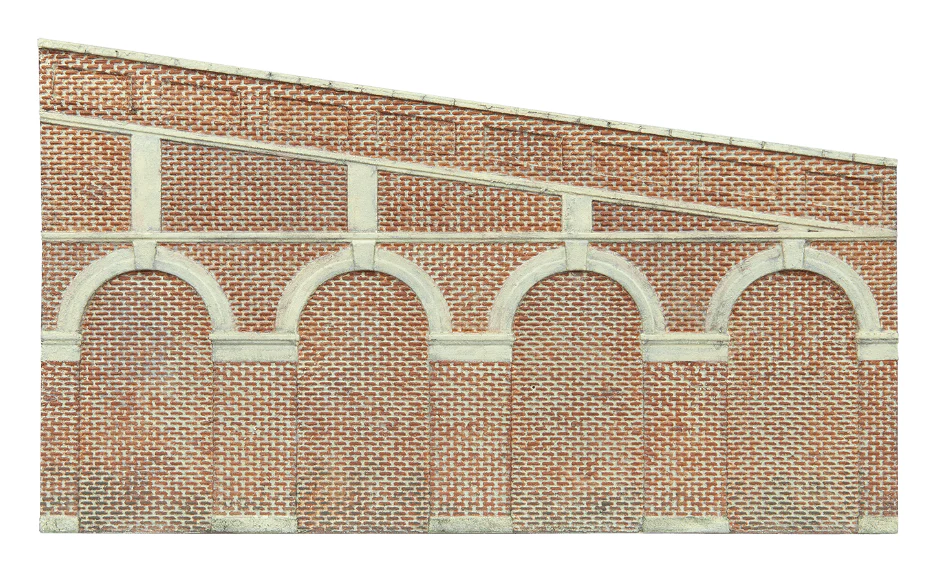 R7374 Skaledale High Stepped Arched Retaining Walls x2 (Red Brick) - Image 2