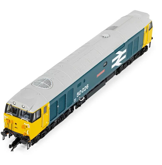 TT3067M Class 50 BR Large Logo Blue '50026' 'Indomitable' Diesel Locomotive - Image 5