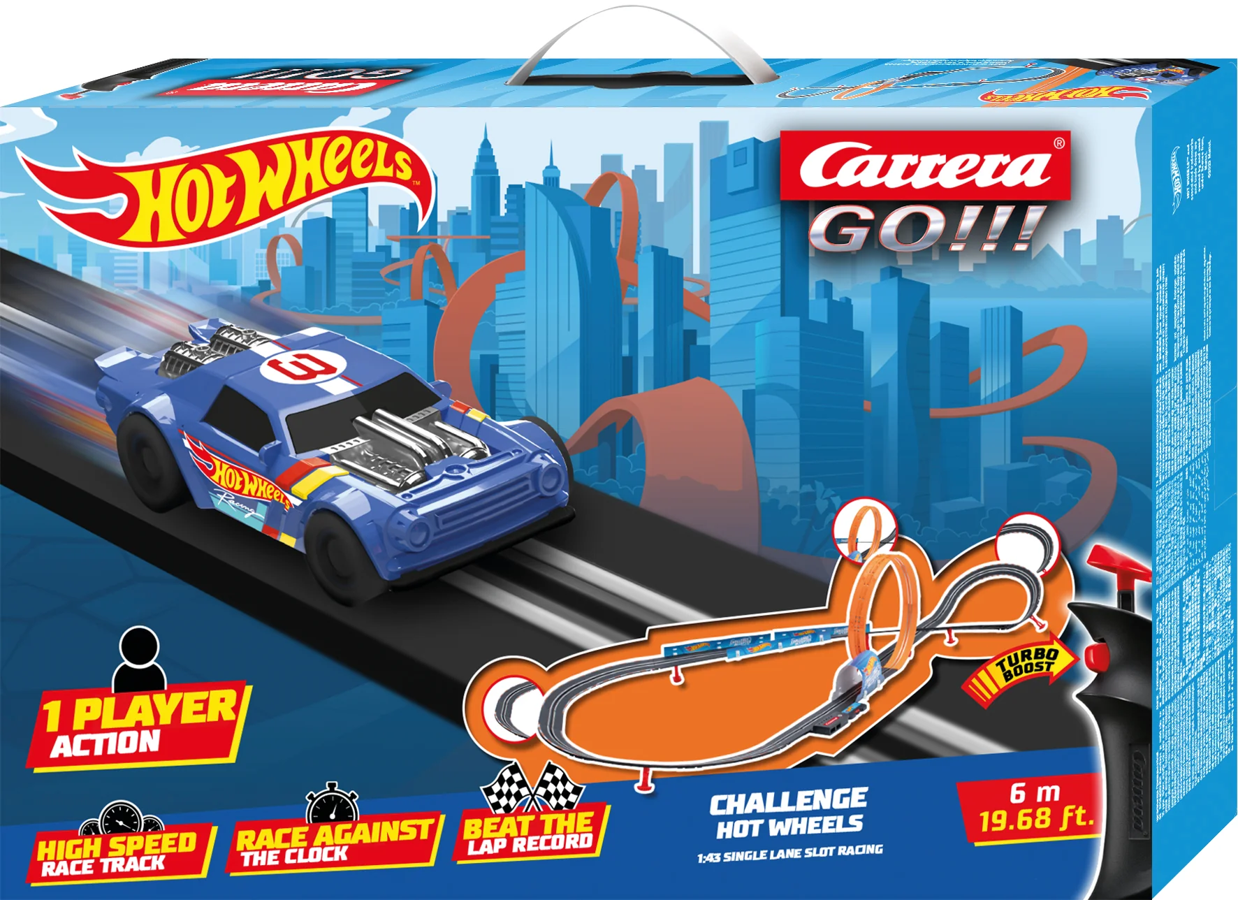 20068000UK Carrera GO!!! Hot Wheels™ - Challenger Single-Lane Racetrack (6.0m)