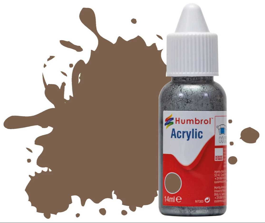 DB0029 HUMBROL ACRYLIC DROPPER BOTTLE - No 29 Dark Earth - Matt - 14ml